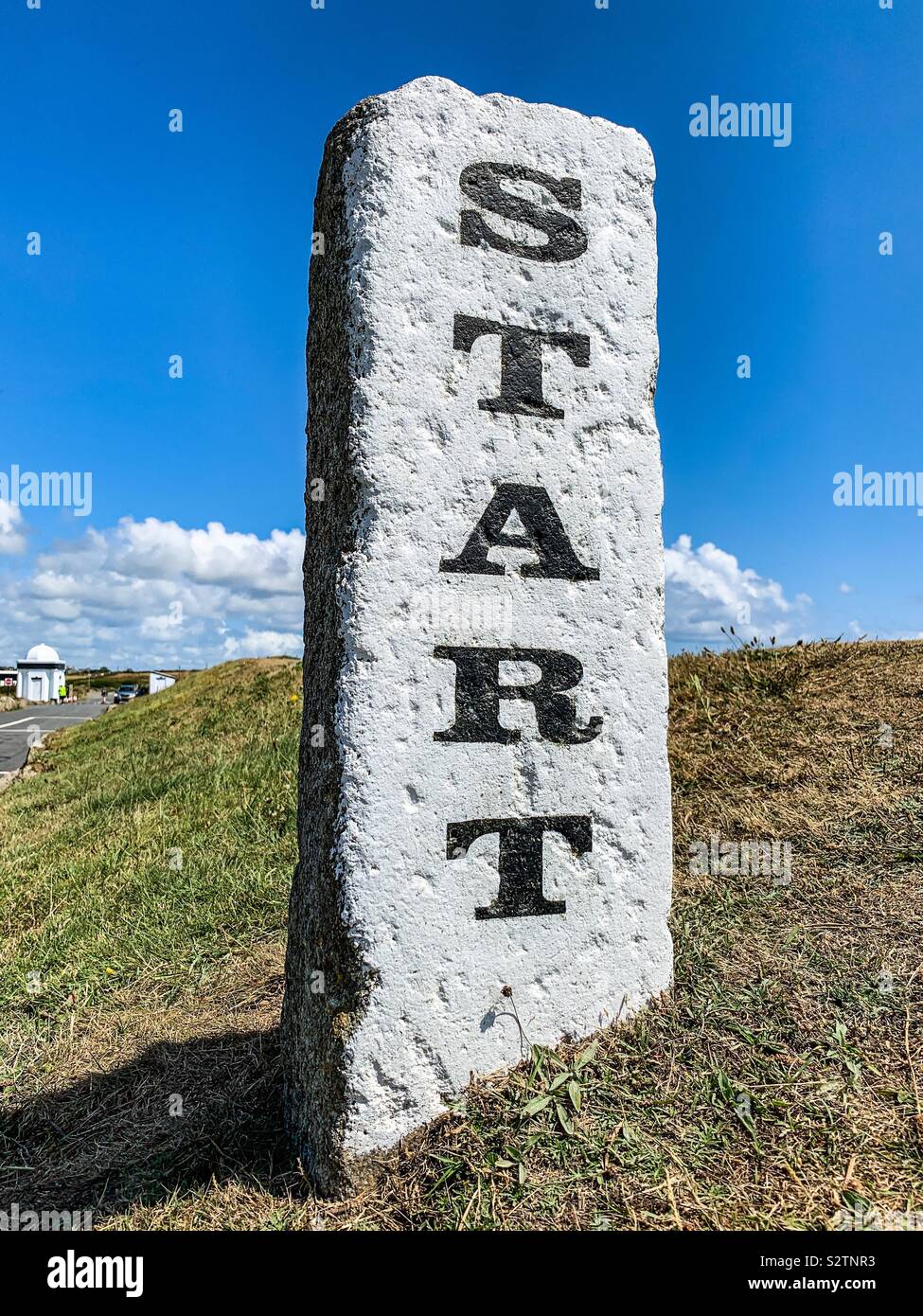 Land’s End to John O’Groats start line and post - Smartphone Captured Stock Image