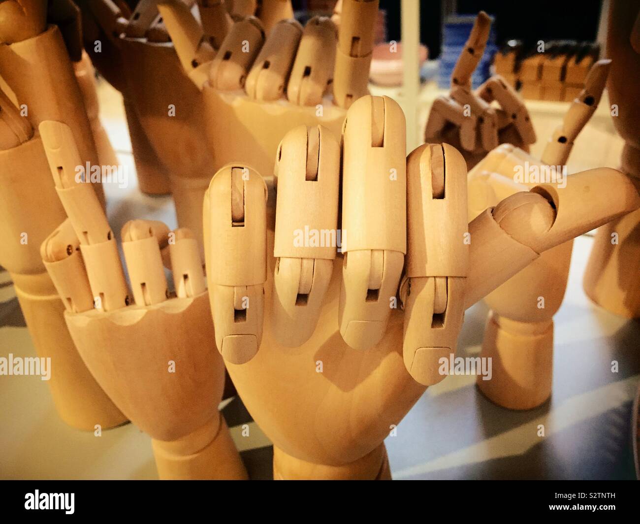 Still life of manikin hands, USA - Smartphone Captured Stock Image