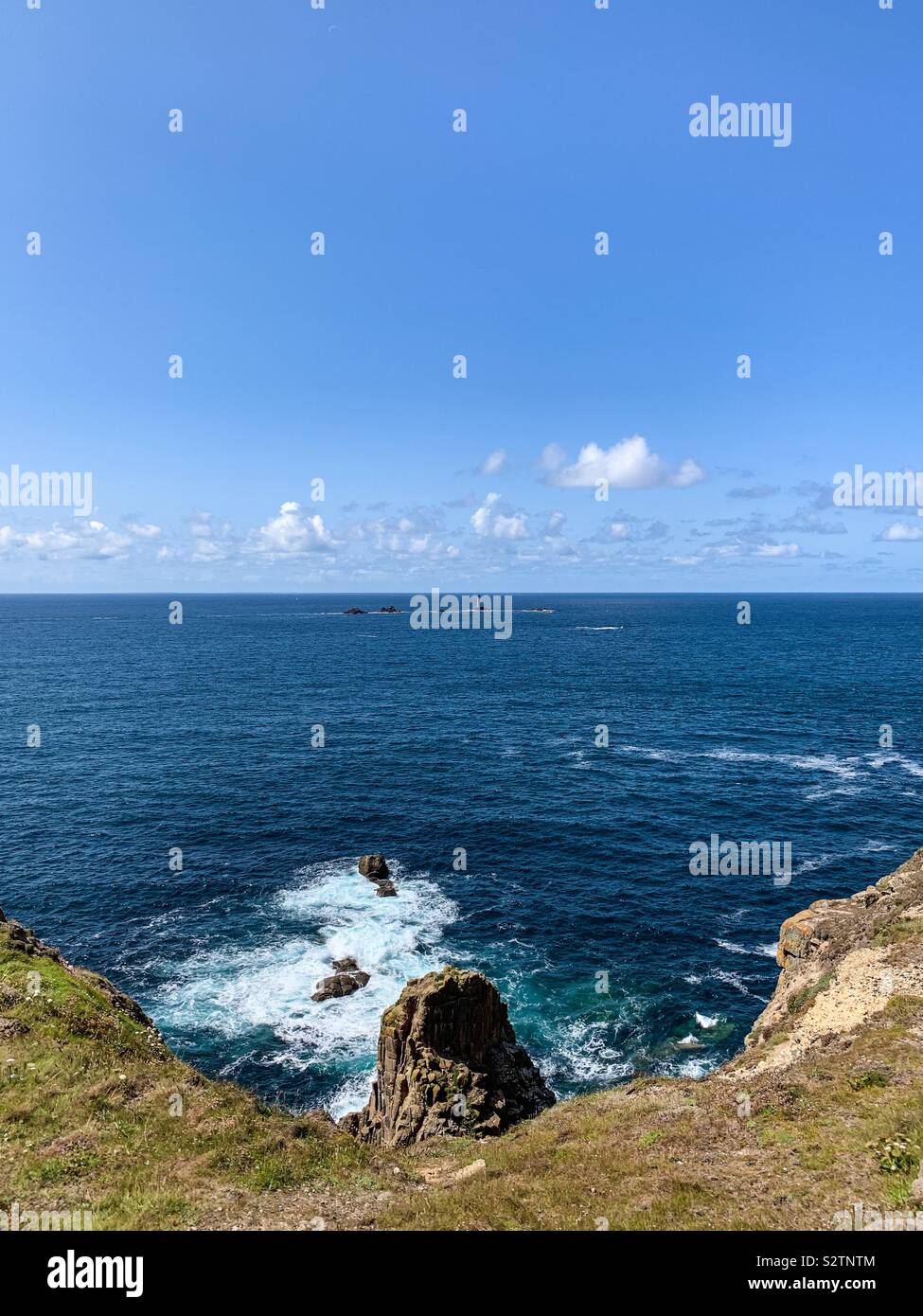 Land’s End cliffs and sea in Cornwall - Smartphone Captured Stock Image