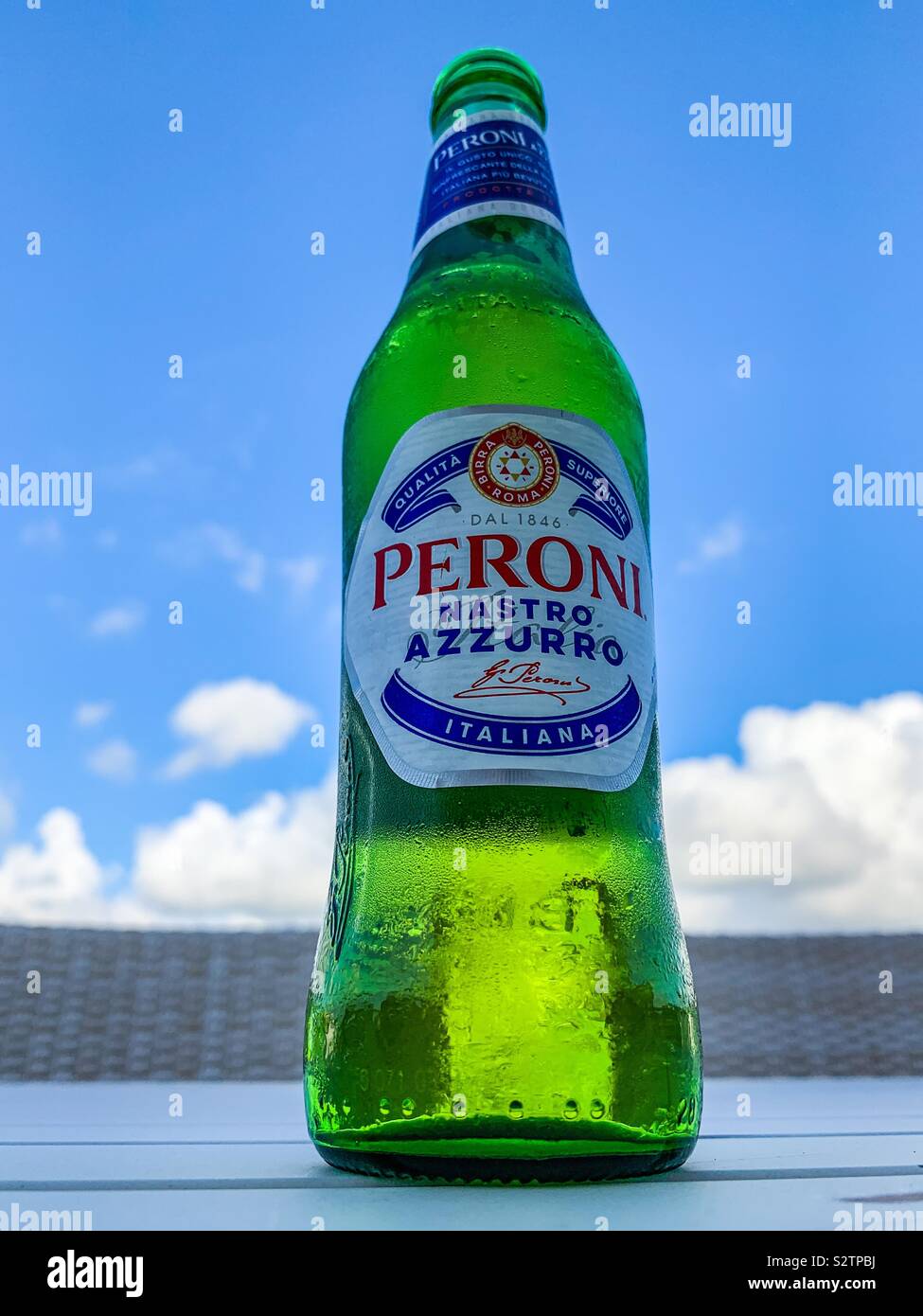 Bottle of ice cold beer - Smartphone Captured Stock Image
