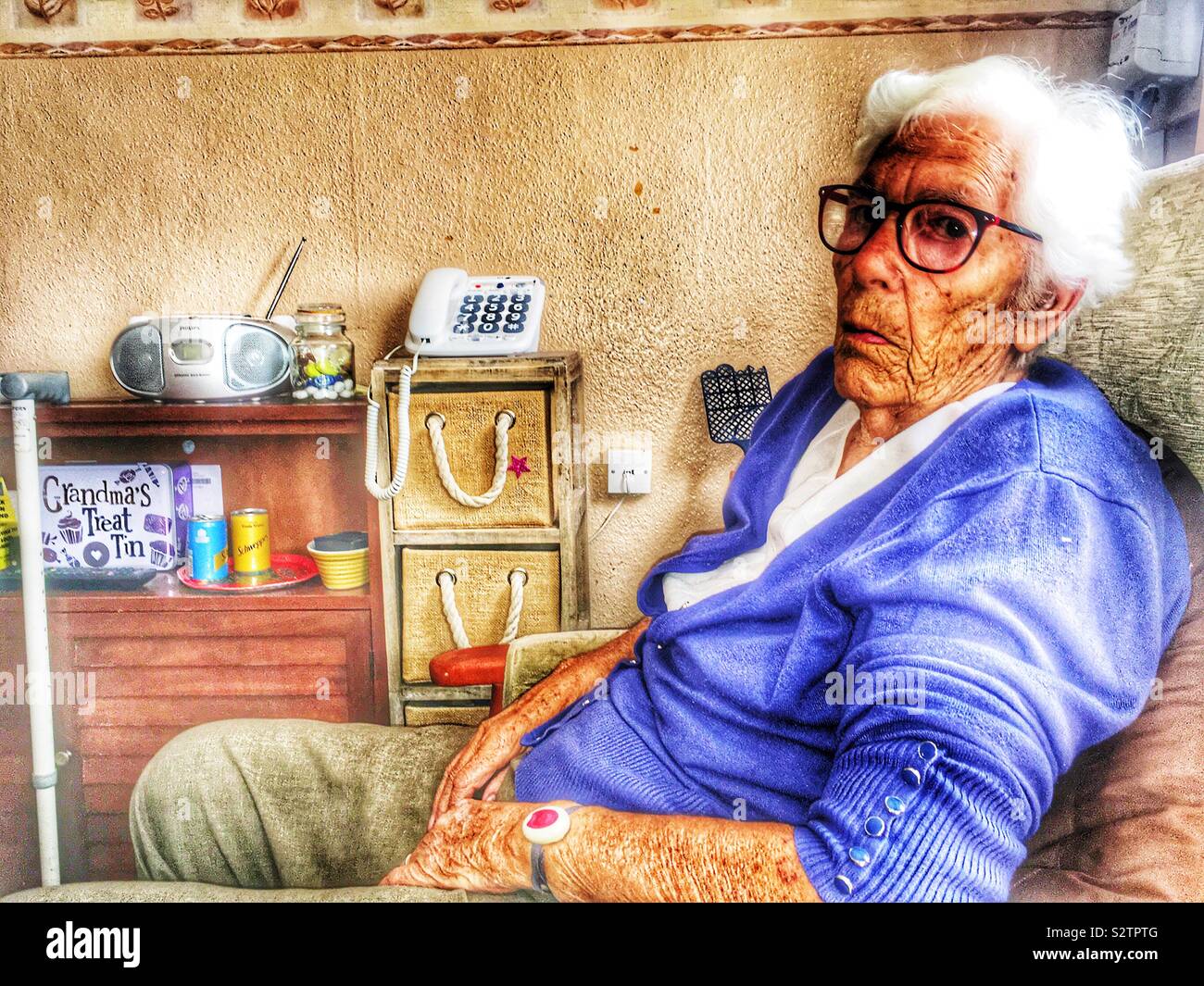 Old age pensioner - Smartphone Captured Stock Image