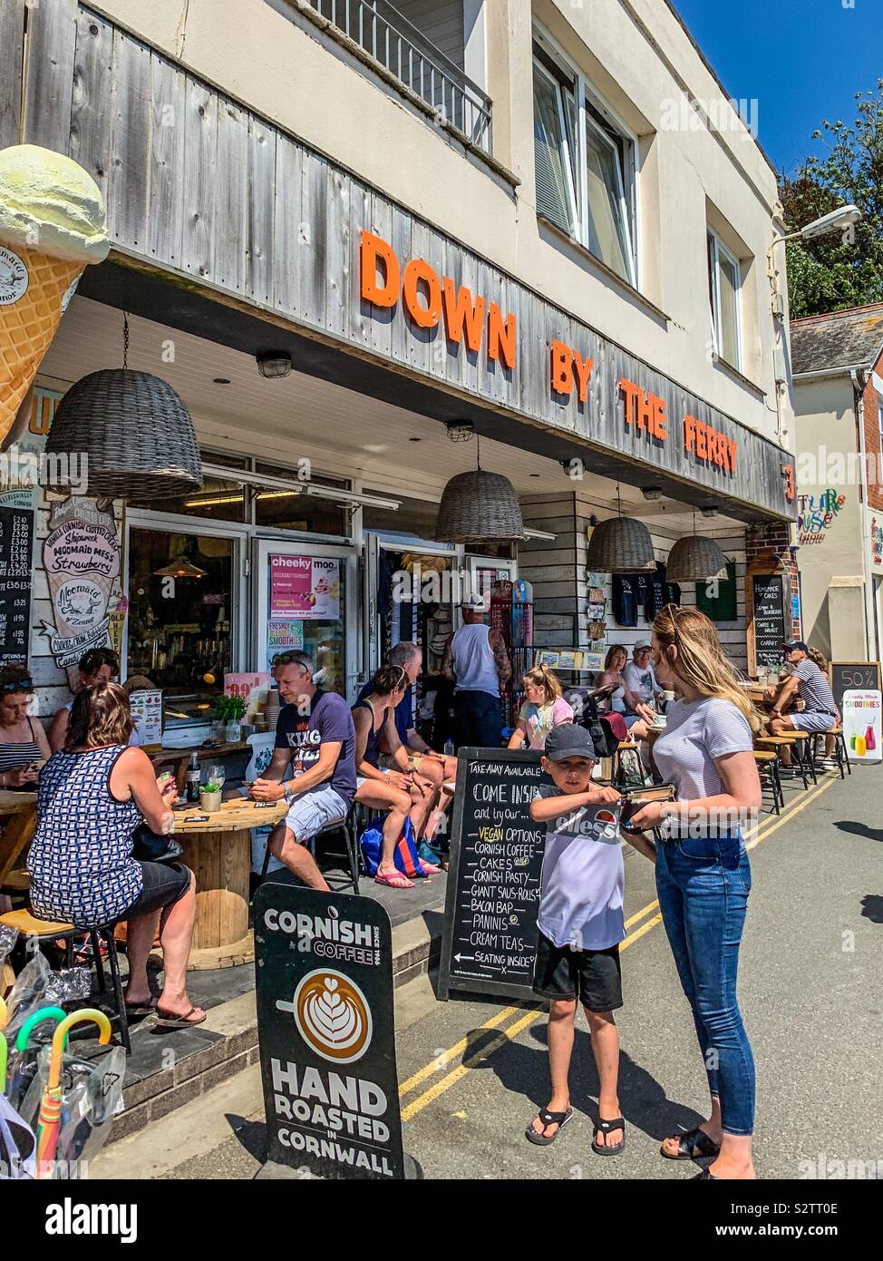 Down by the Ferry shop at Padstow in Cornwall - Smartphone Captured Stock Image