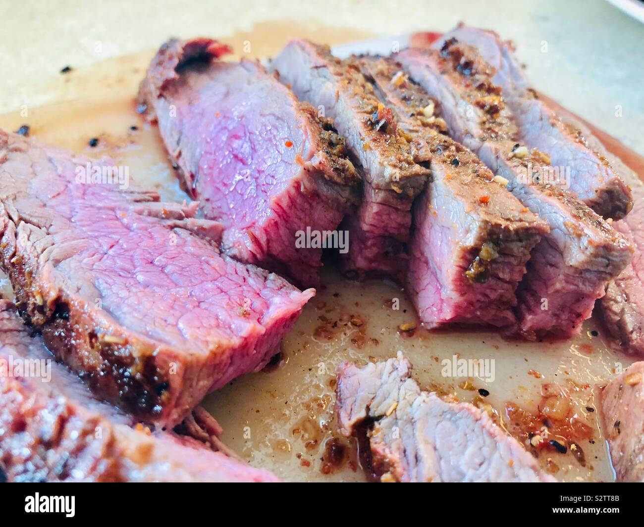 Rare Cooked TriTip Steak Stock Photo Alamy