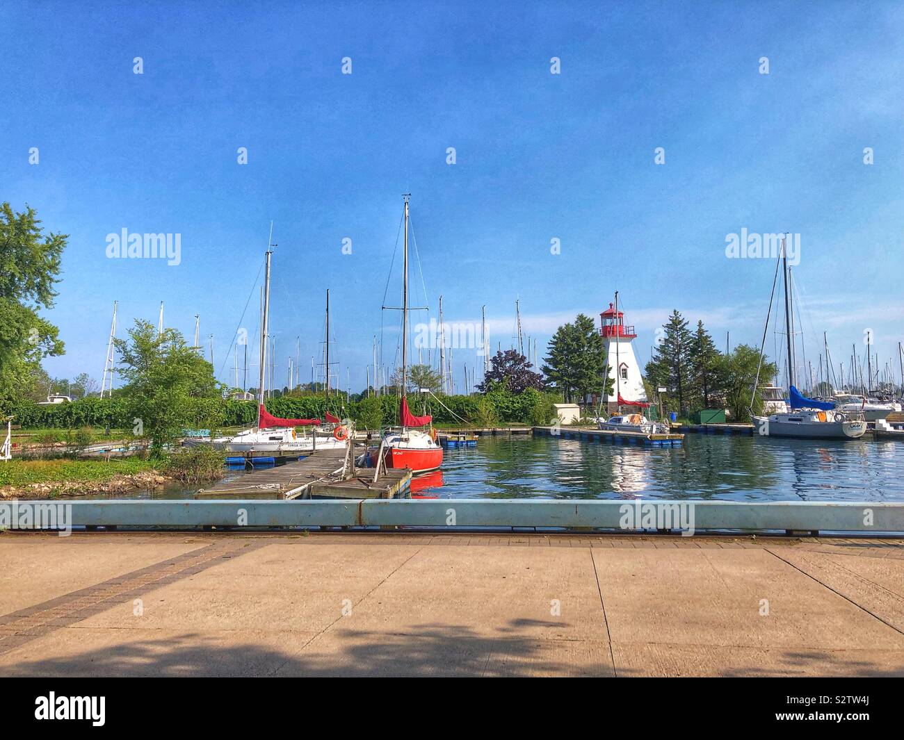 Humber Bay marina in Toronto, Canada - Smartphone Captured Stock Image
