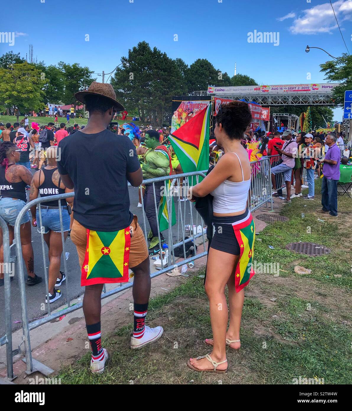 Participants and onlookers at Toronto’s annual Caribbean Carnival. Stock Photo