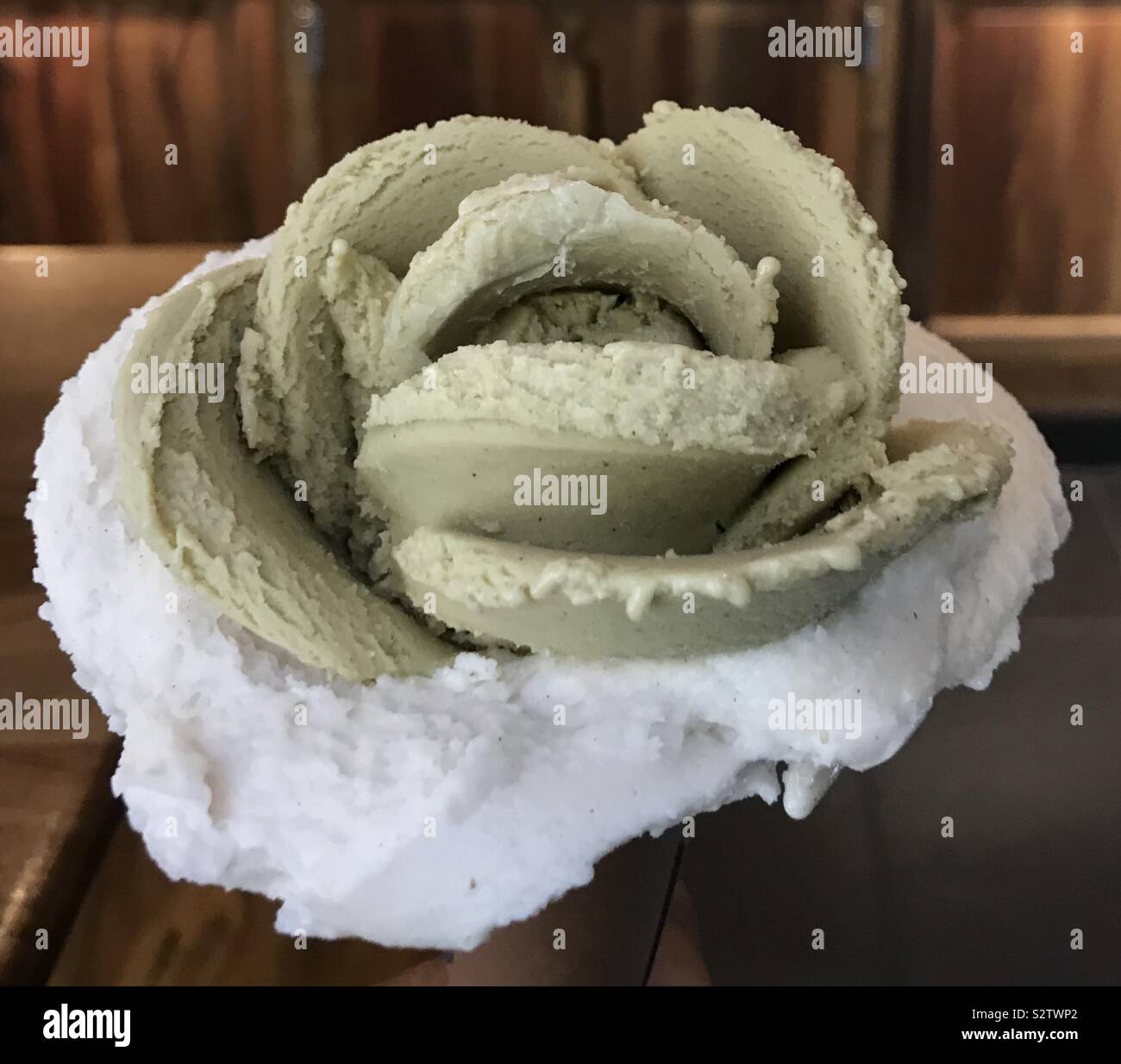 Rose shaped artisan ice cream Stock Photo Alamy