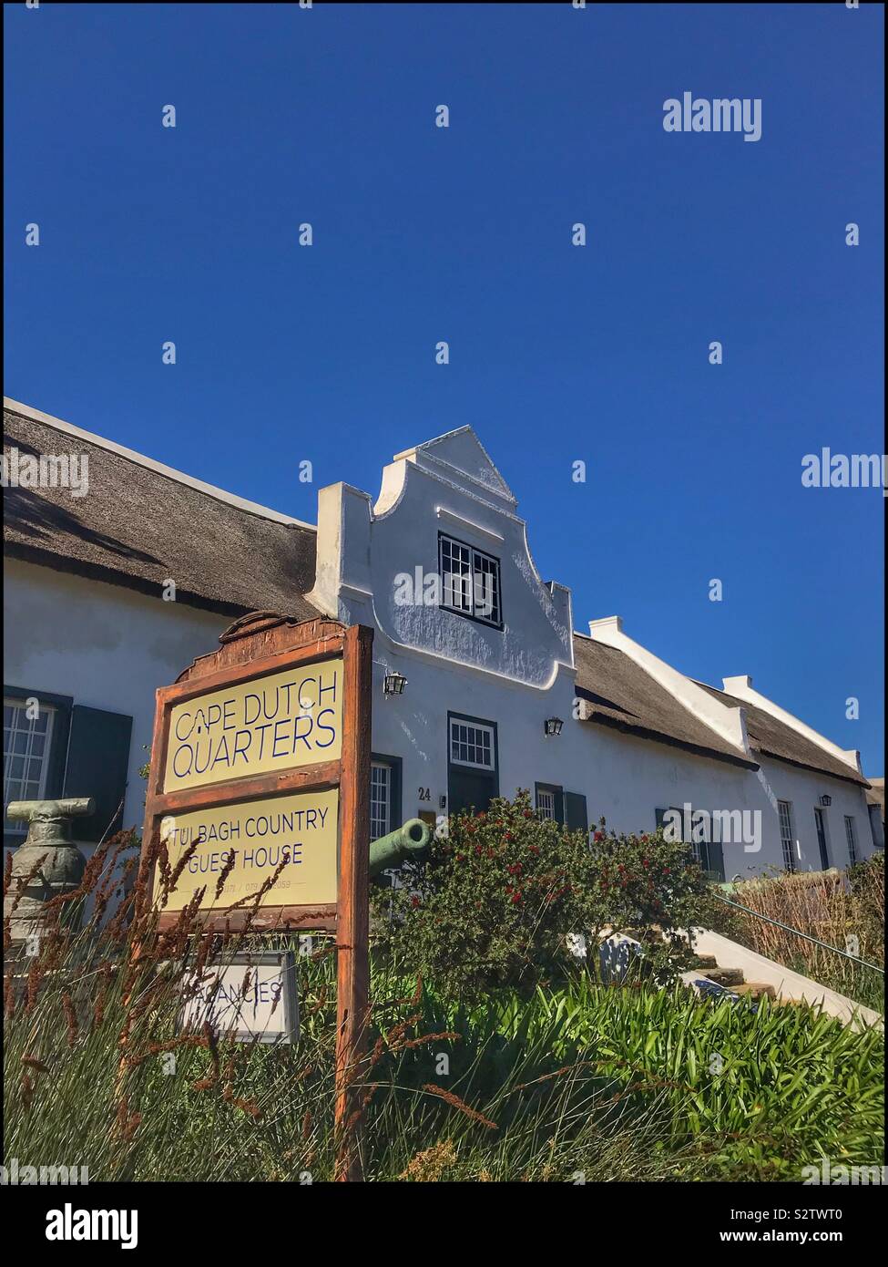 Cape Dutch architecture in Tulbagh, South Africa. - Smartphone Captured Stock Image