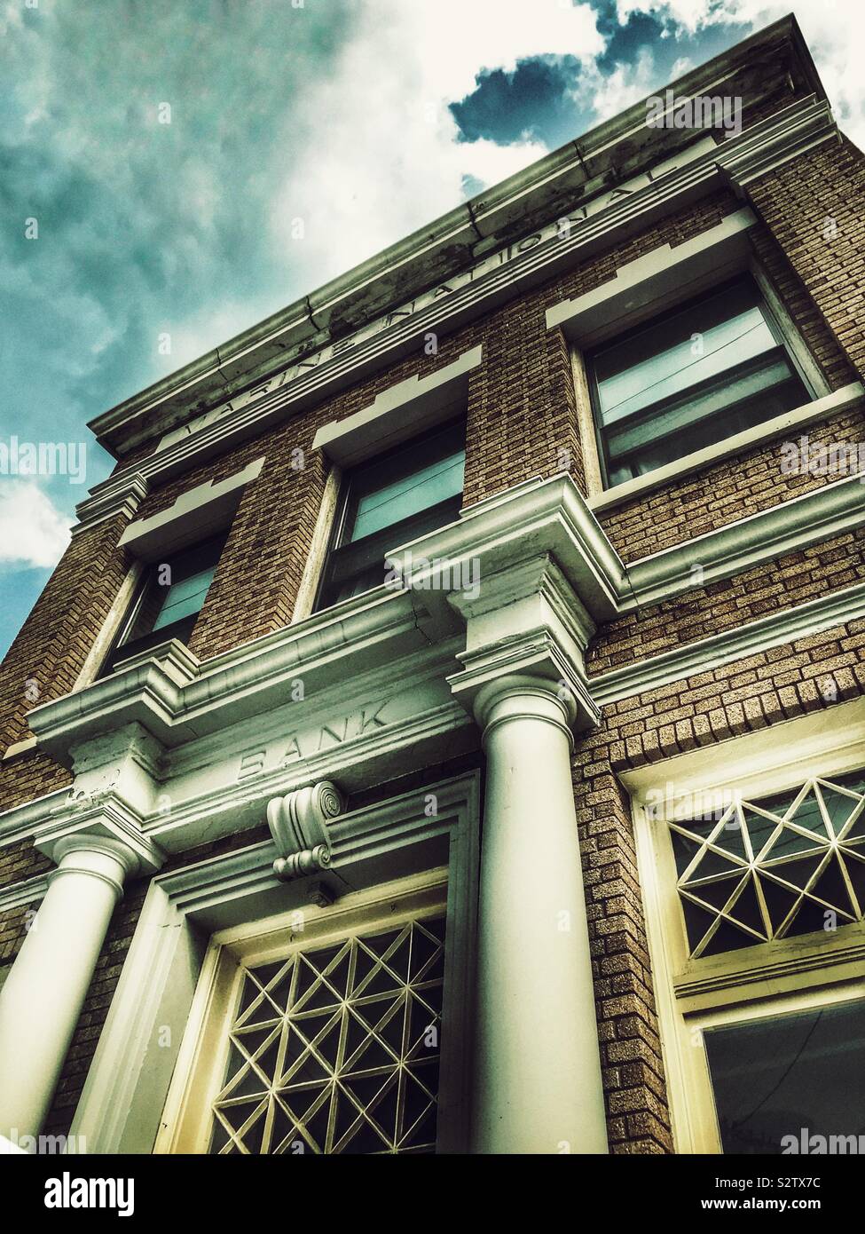 Old Marine National Bank in Ashtabula, Ohio - Smartphone Captured Stock Image