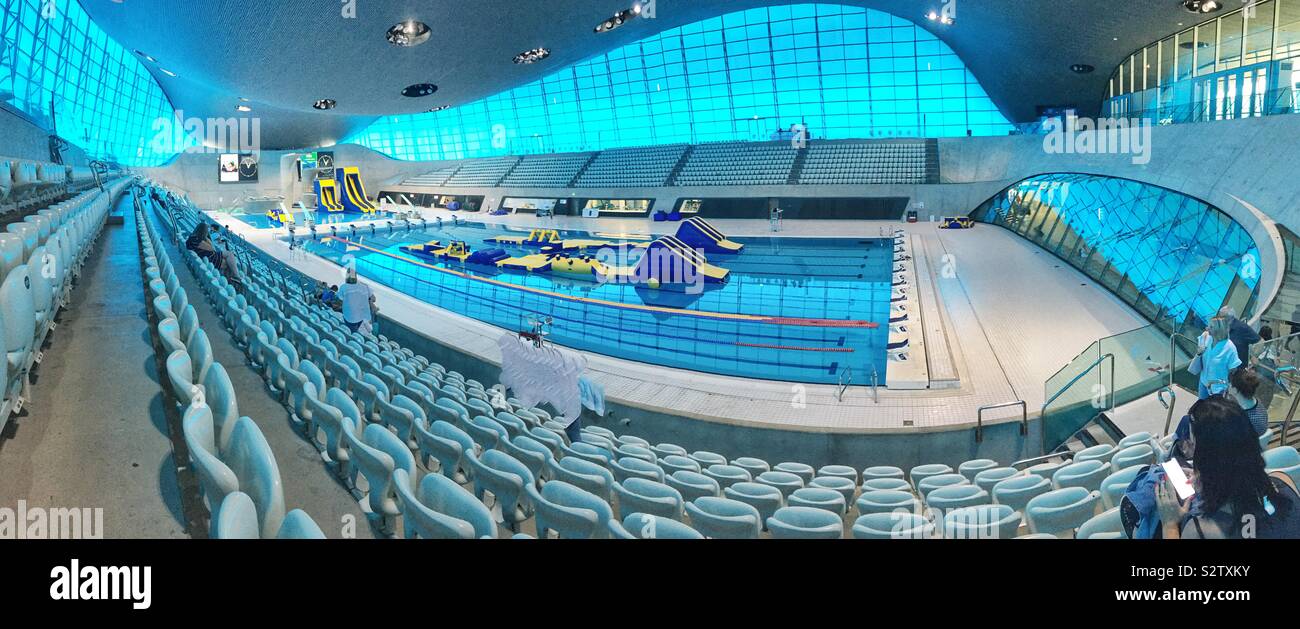 The London Aquatics Center, Stratford, London, England, United Kingdom. Stock Photo