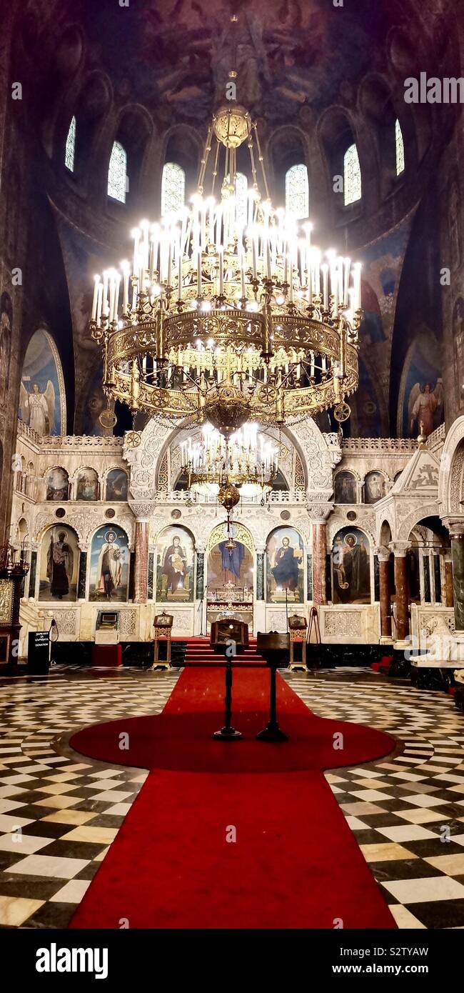 The saint Aleksandar Nevski cathedral in Sofia, Bulgaria. - Smartphone Captured Stock Image