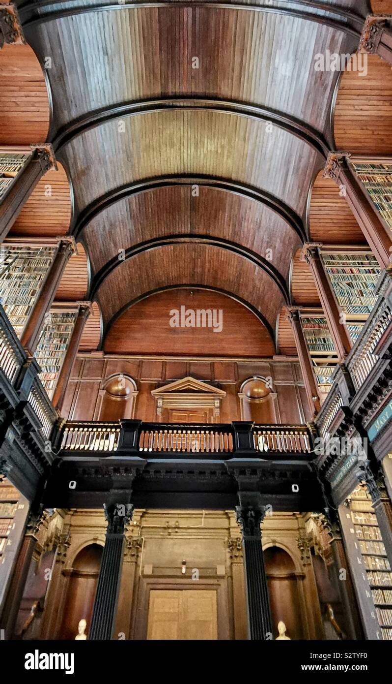 The beautiful old library at the Trinity College in Dublin. - Smartphone Captured Stock Image