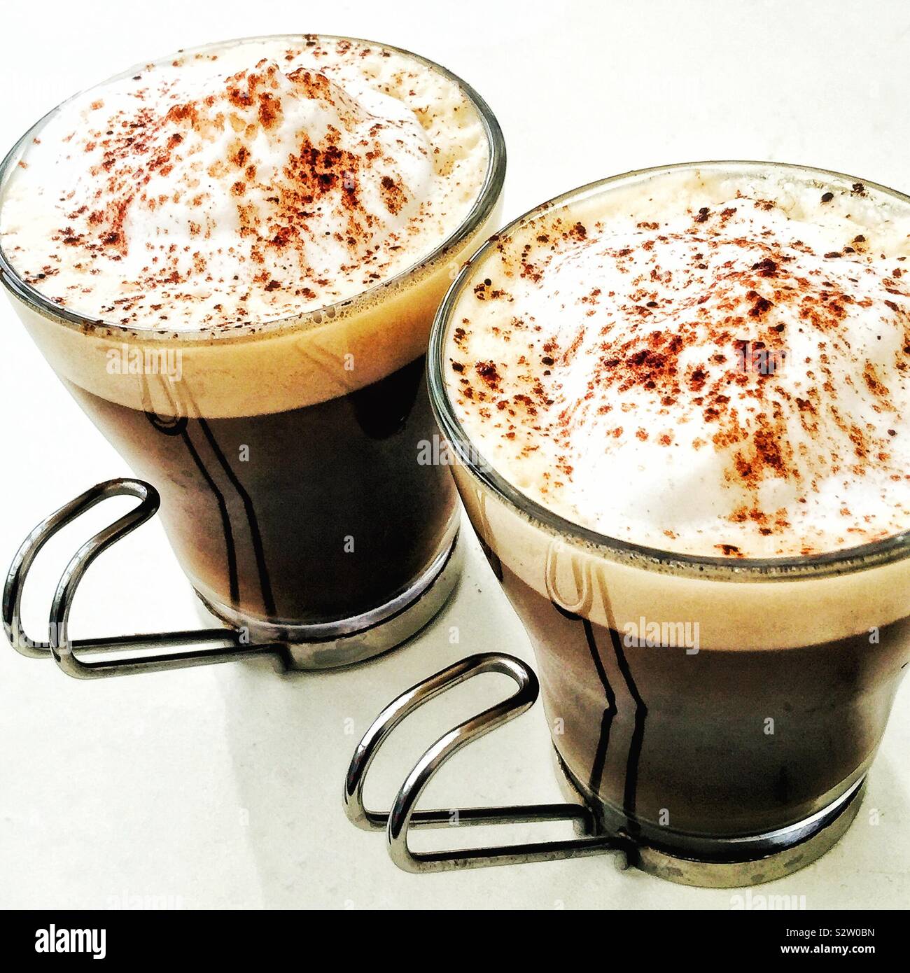 Two cups of coffee. - Smartphone Captured Stock Image