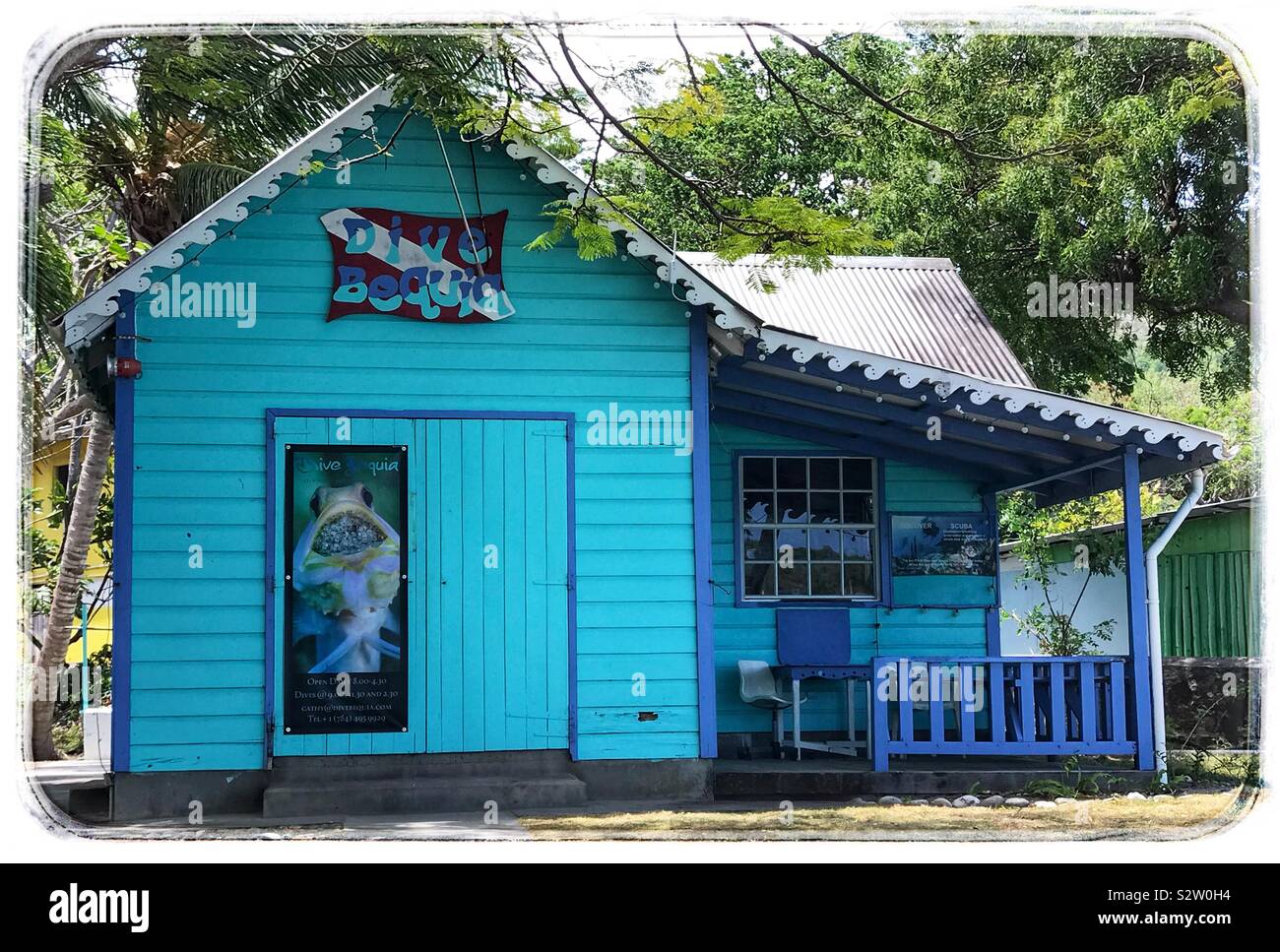 Dive Shop on Bequia Island - St.Vincent and the Grenadines - Smartphone Captured Stock Image