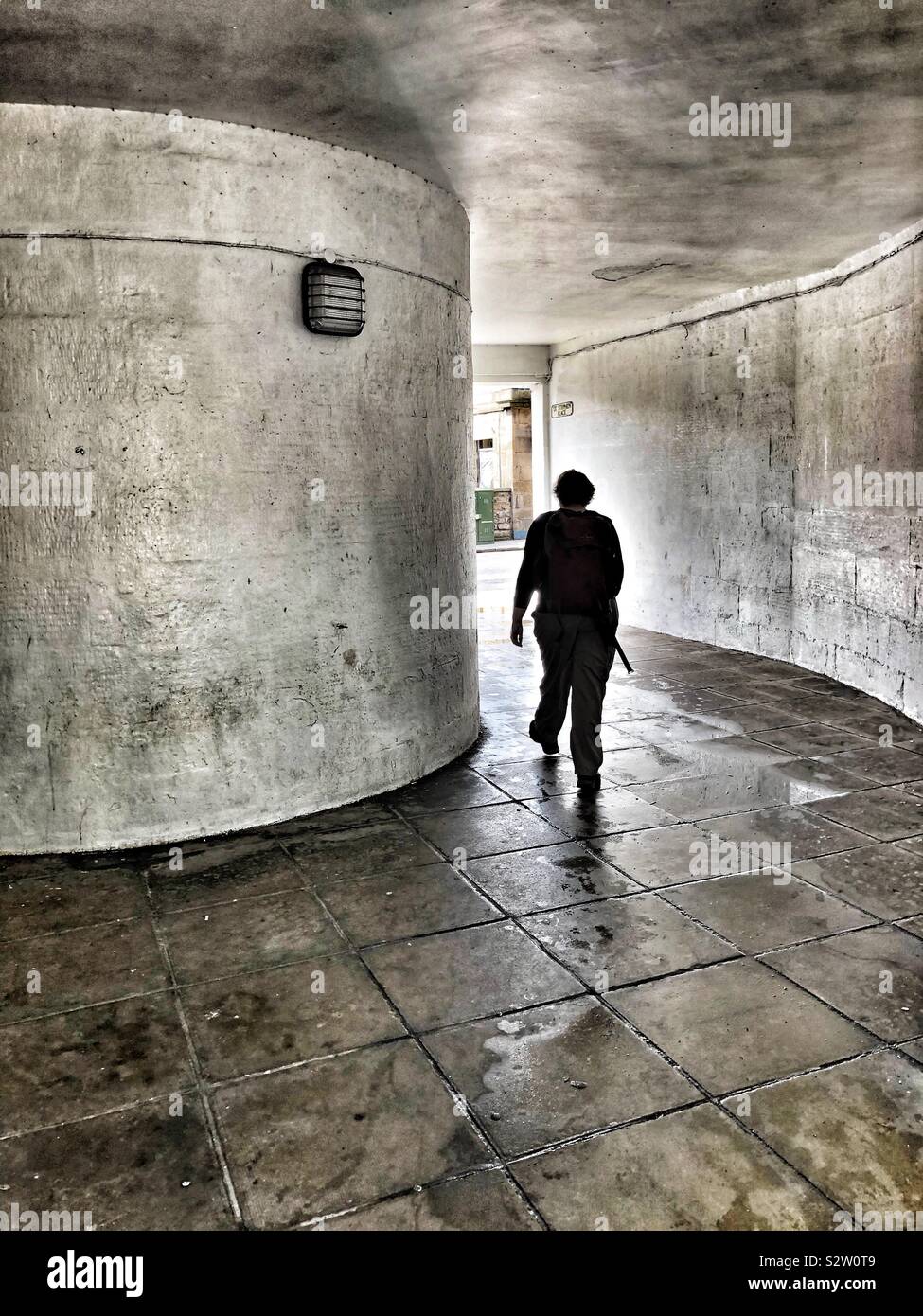 Walking through underpass - Smartphone Captured Stock Image