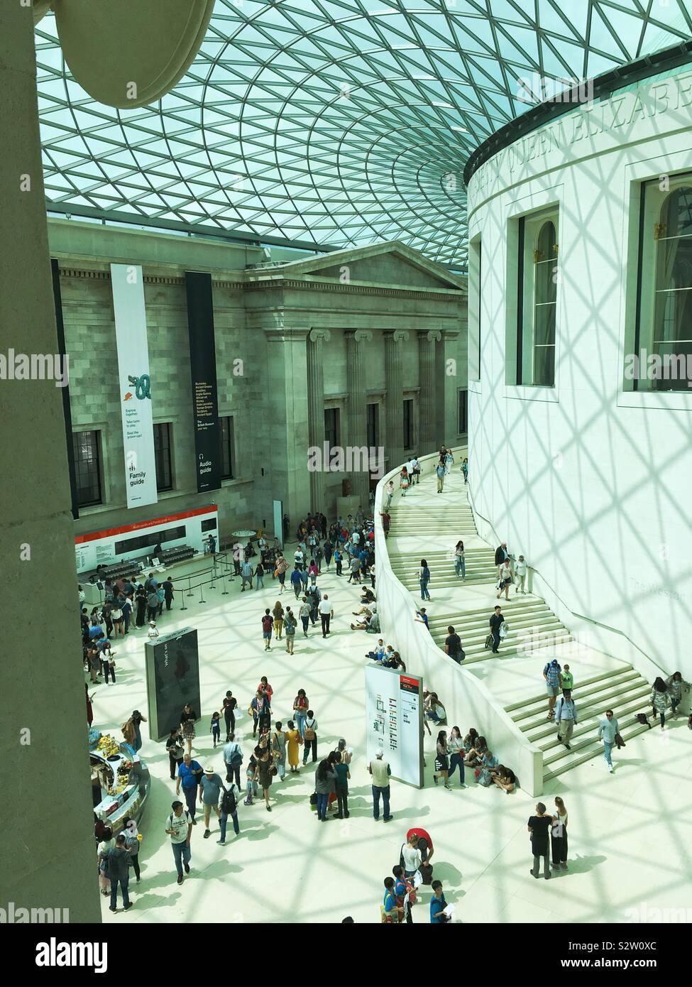 The covered courtyard at the British Museum, London, England, United Kingdom. - Smartphone Captured Stock Image