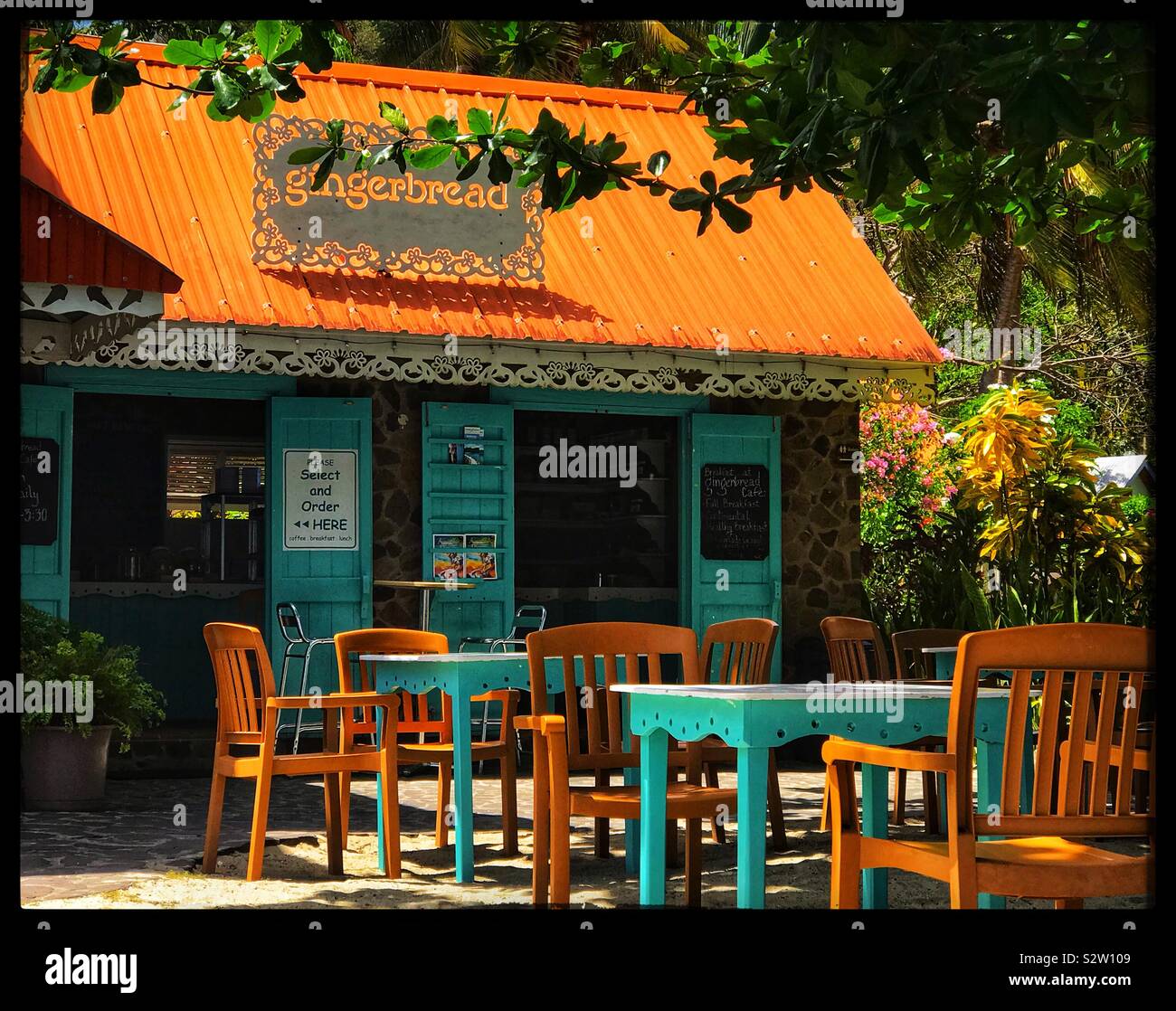 Gingerbread Cafe Bequia - Cafe with Outdoor Seating - Smartphone Captured Stock Image