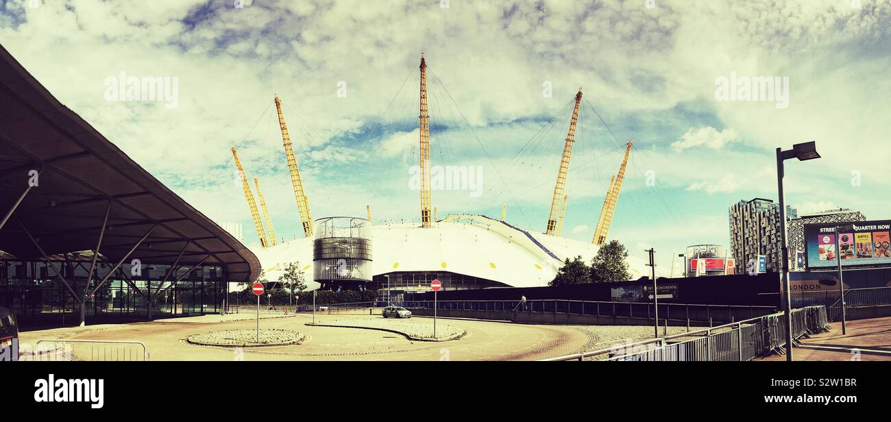 The O2 venue also known as the millennium dome, North Greenwich, London, England, United Kingdom. Stock Photo
