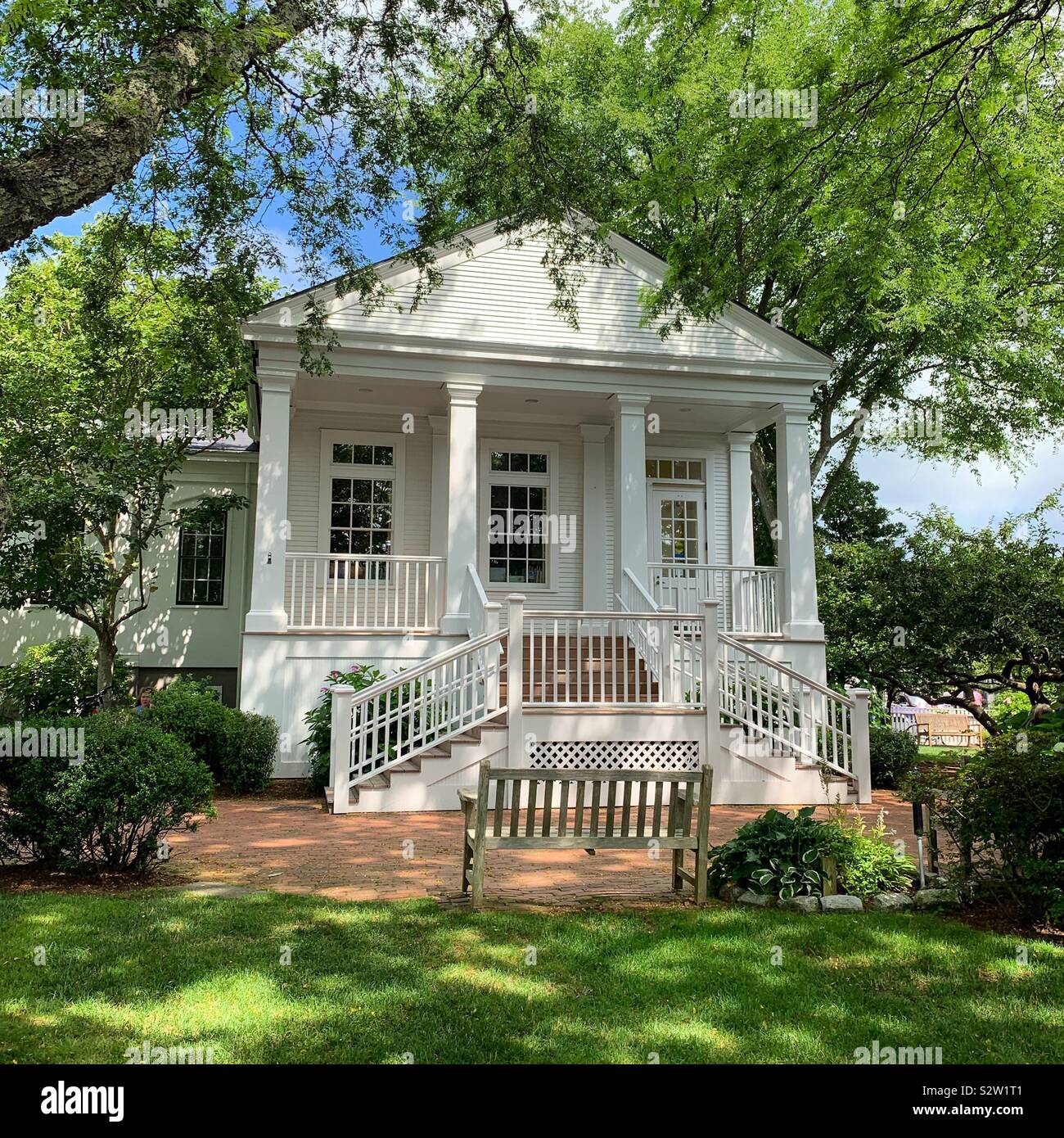 Athenaeum Garden, Nantucket Athenaeum, Nantucket, Massachusetts, United States - Smartphone Captured Stock Image