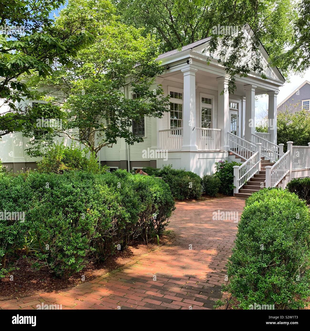 Atheneum Garden, Nantucket Atheneum, Nantucket, Massachusetts, United States - Smartphone Captured Stock Image