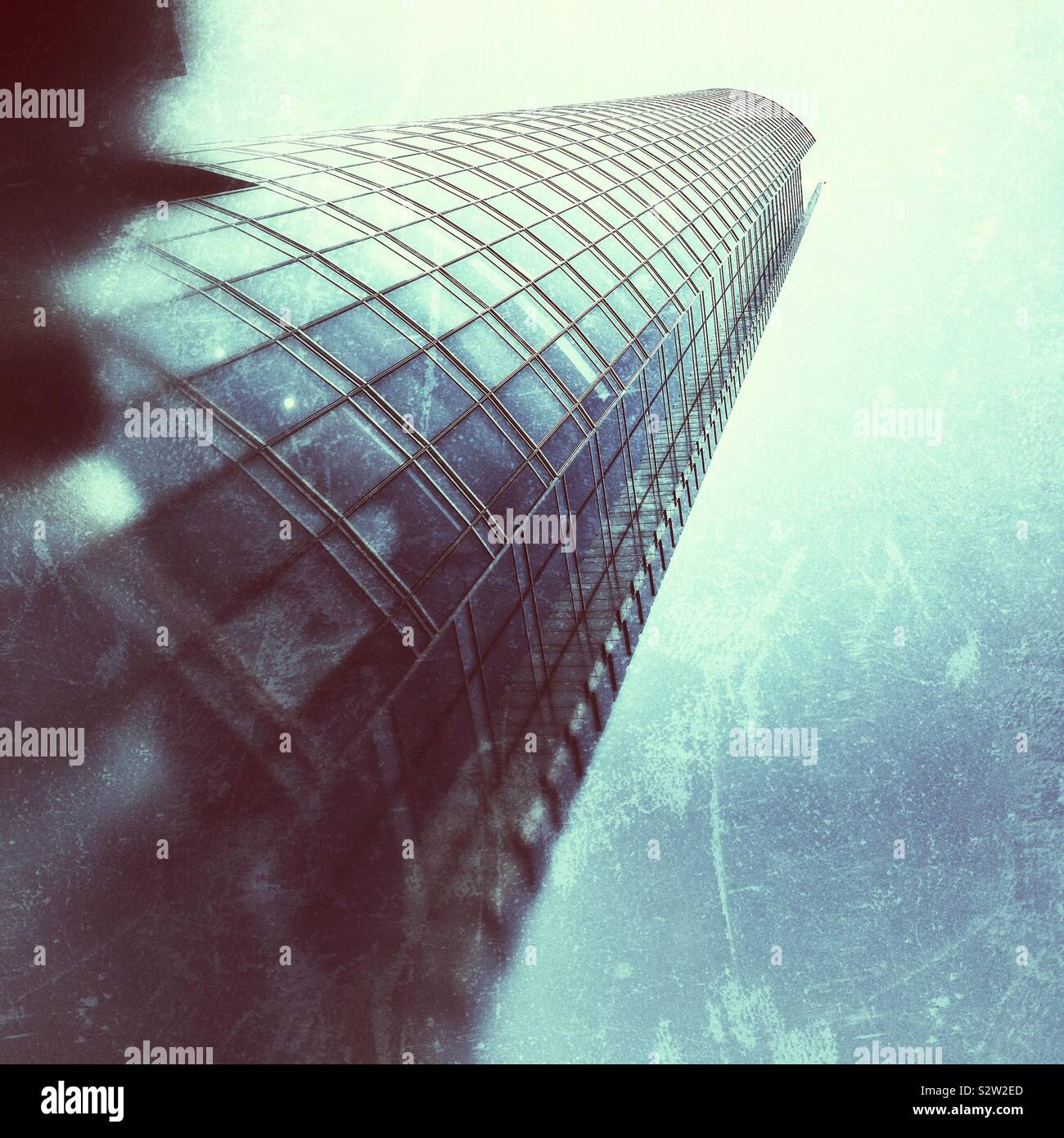 Tall modern office glass skyscraper - Smartphone Captured Stock Image