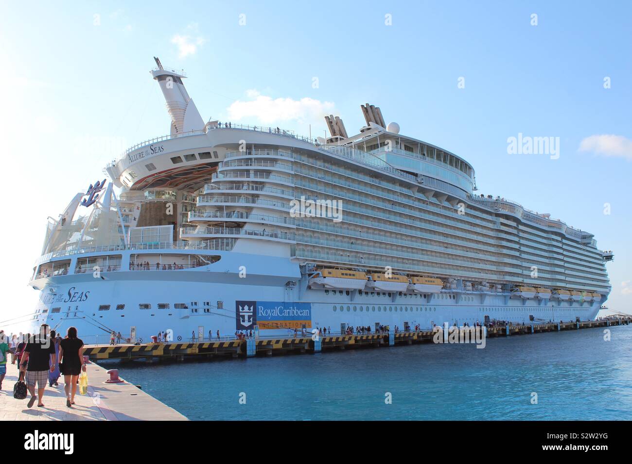 Royal Caribbean Allure of the Seas, docked in Cozumel, Mexico Stock Photo
