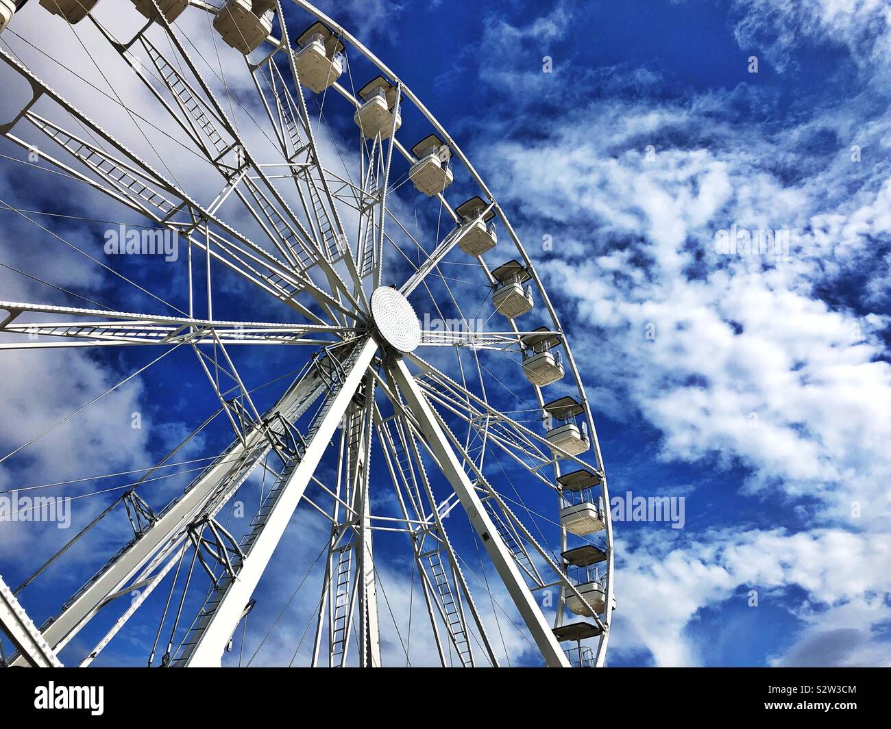 Big Wheel fairground ride at Barry Island Pleasure Park, South Wales, August 2019. - Smartphone Captured Stock Image