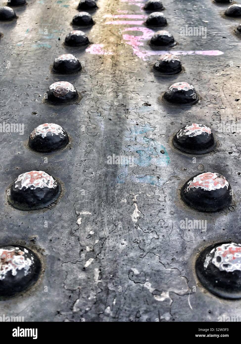 Rivets on a steel girder - Smartphone Captured Stock Image