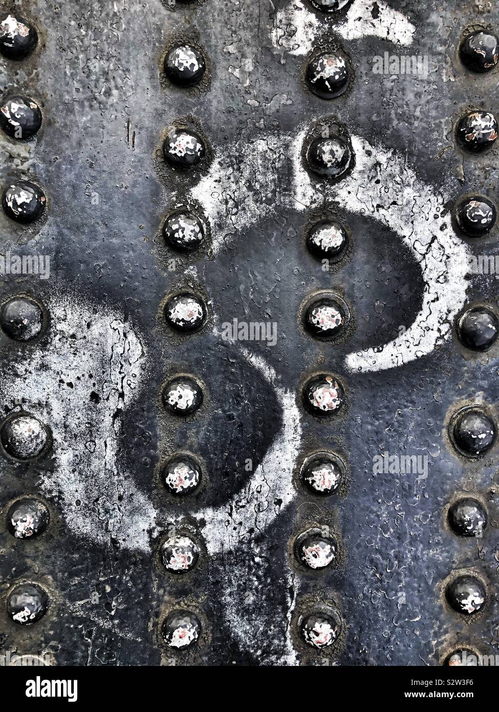 Rivets on steel girder - Smartphone Captured Stock Image