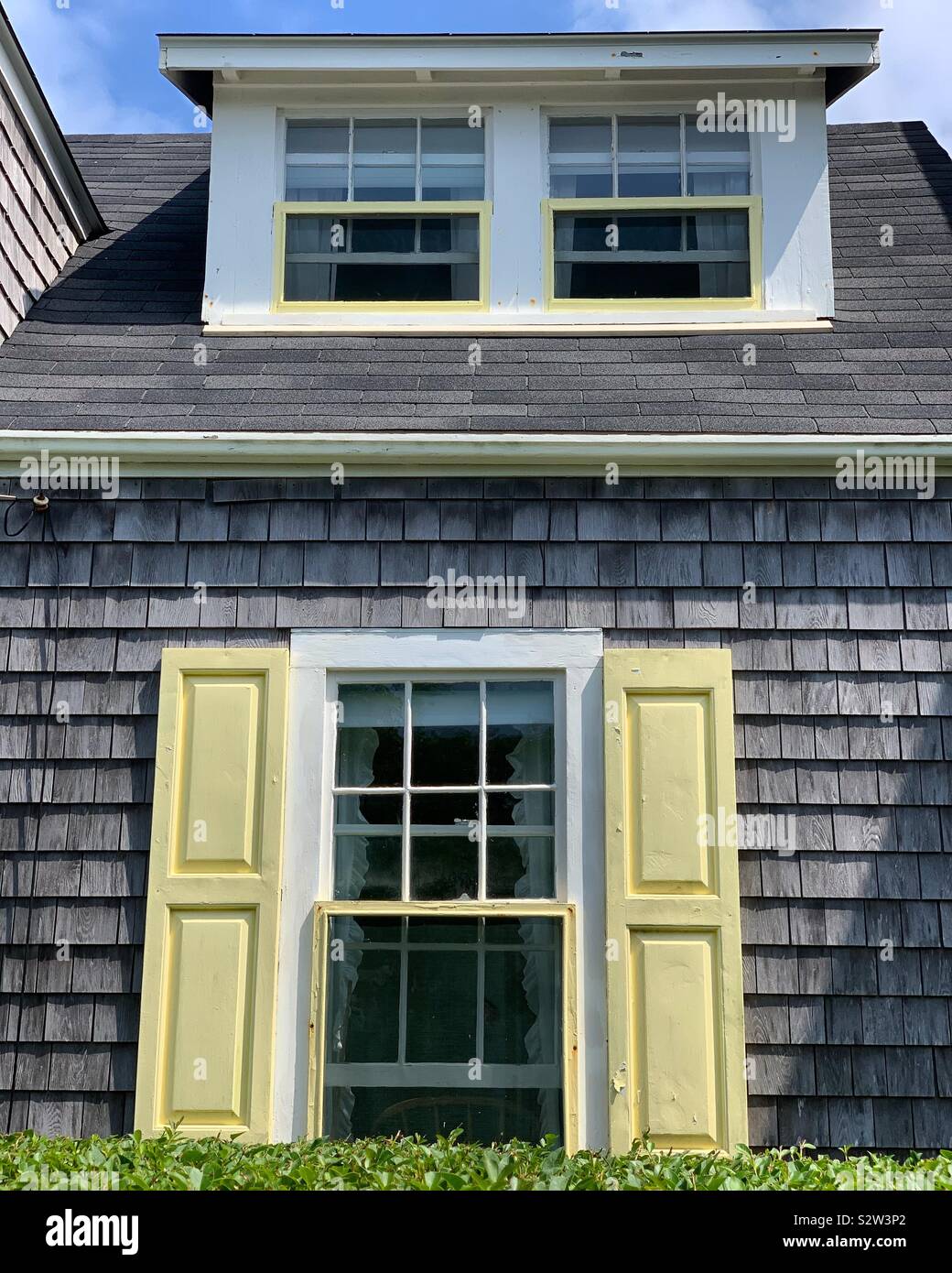Details of a home in the town of Siasconset, Nantucket Island, Massachusetts, United States. - Smartphone Captured Stock Image