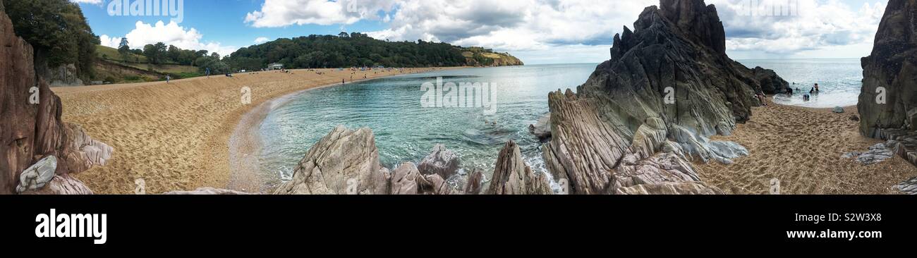 Blackpool Sands Beach, Dartmouth, Devon, England, United Kingdom. - Smartphone Captured Stock Image