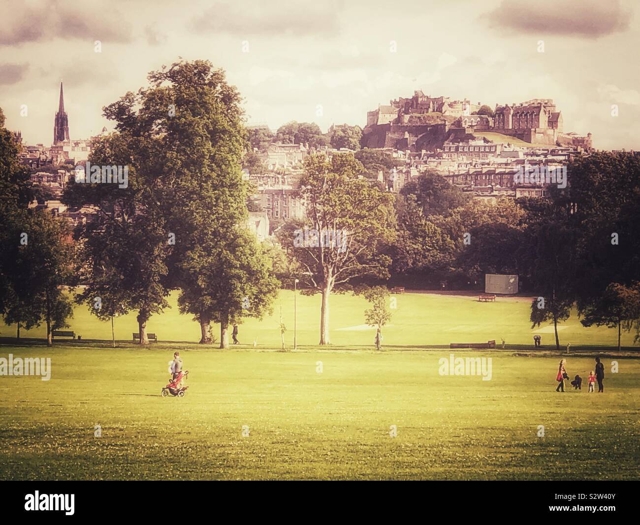 Vintage Edinburgh Castle view - Smartphone Captured Stock Image