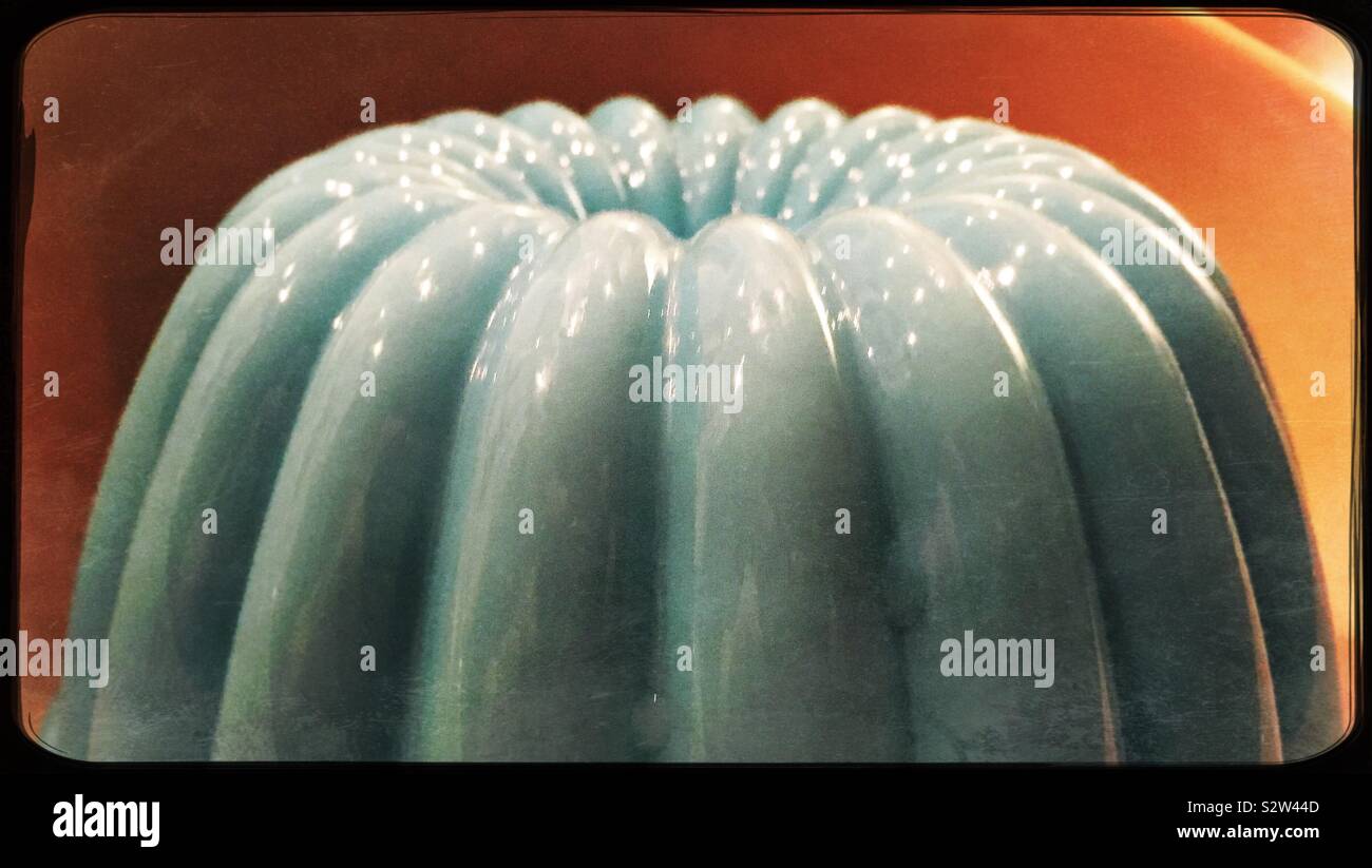 Blue plastic jelly mould in cinematic style Stock Photo Alamy