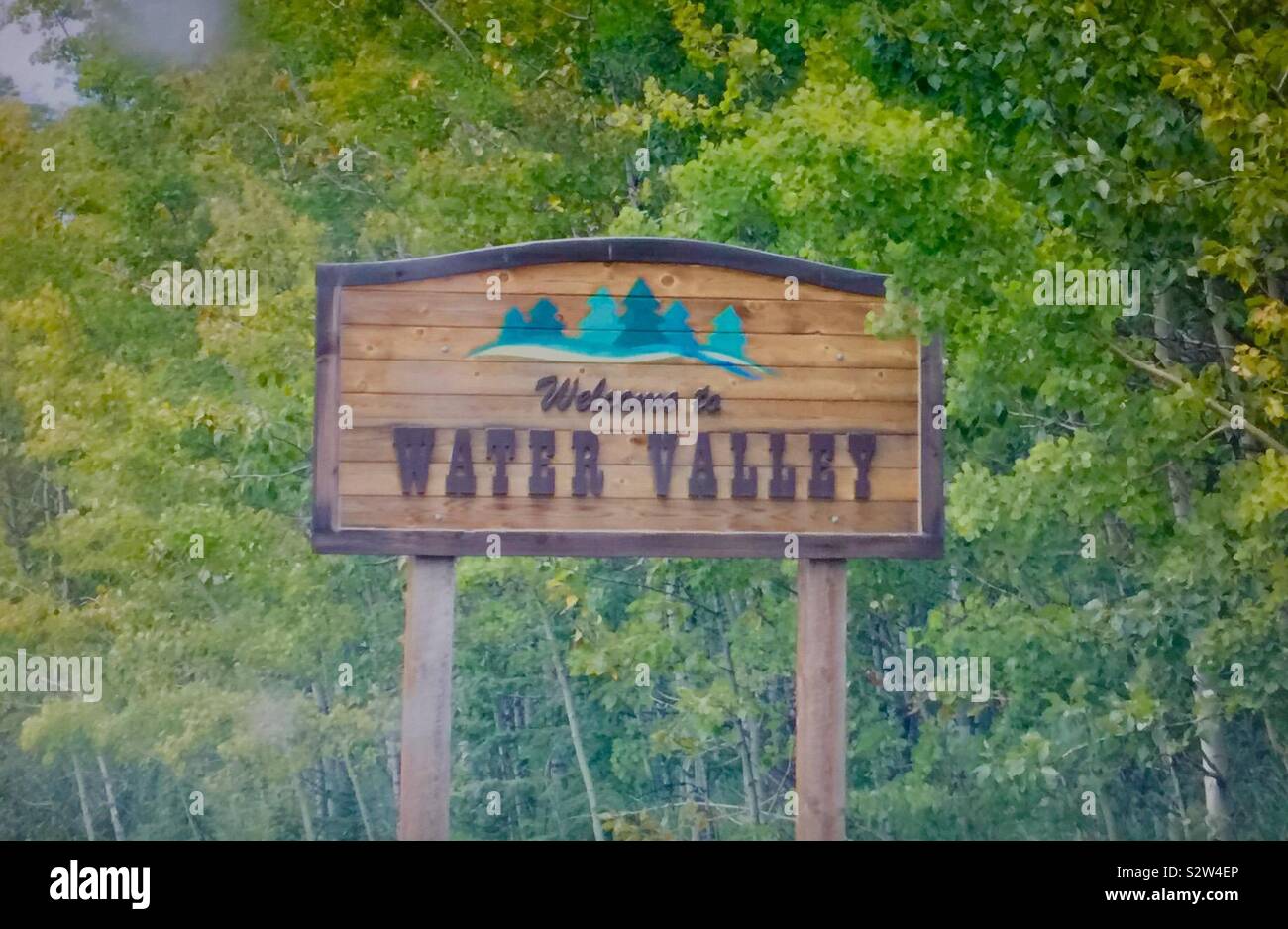 to Water Valley sign, Alberta, Canada Stock Photo Alamy