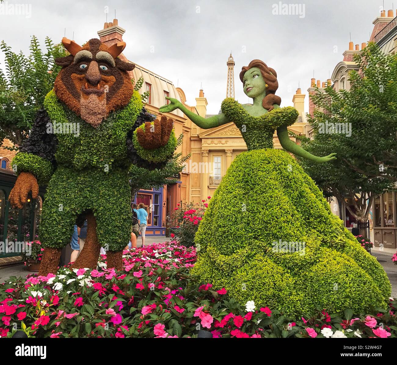 Epcot 2019 Flower and Garden Festival Orlando, Florida  - Beauty and the Beast Topiary Stock Photo