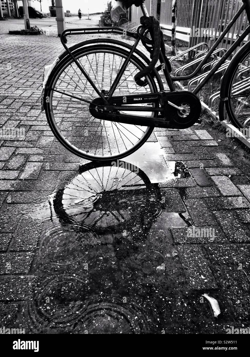 Amsterdam bicycle in the rain Stock Photo