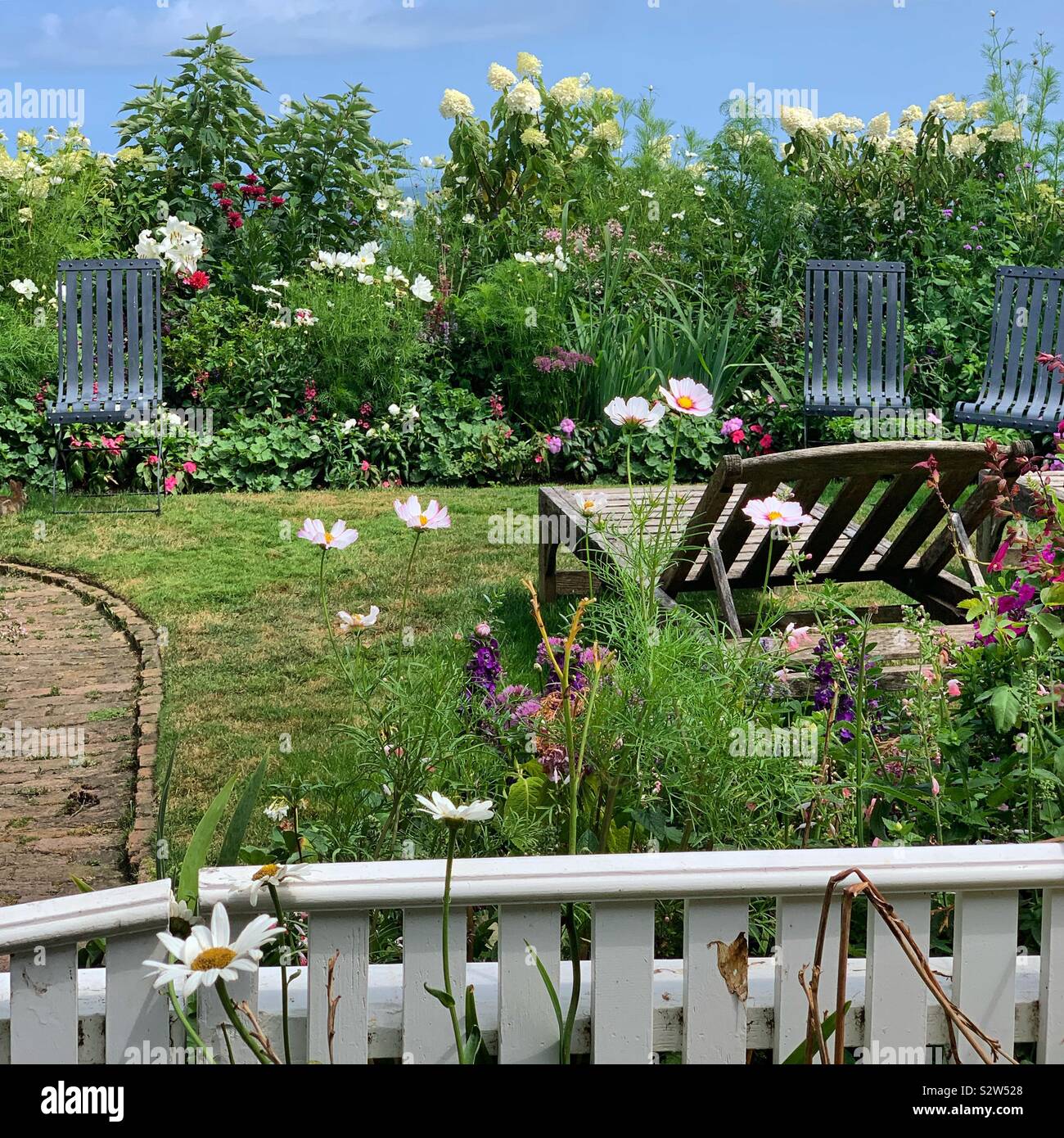 A lovely yard in the town of Siasconset, Nantucket Island, Massachusetts, United States - Smartphone Captured Stock Image
