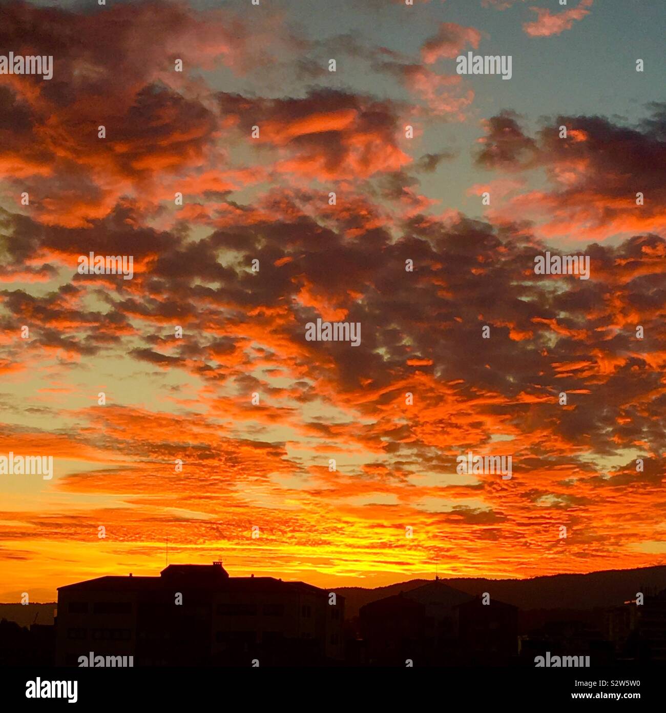 Sunset in Galicia Stock Photo