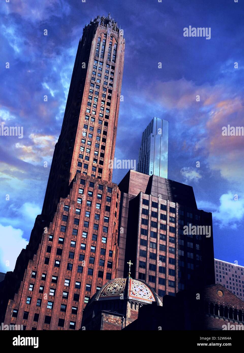 The general electric building on Lexington Avenue is an icon in midtown Manhattan, NYC, USA - Smartphone Captured Stock Image