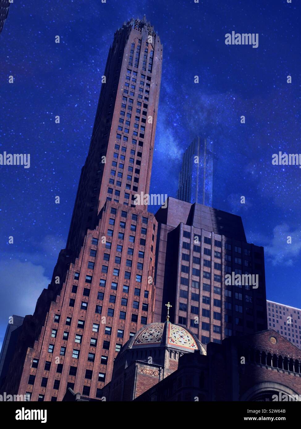 That General electric building on Lexington Avenue is an icon in midtown Manhattan, NYC, USA - Smartphone Captured Stock Image