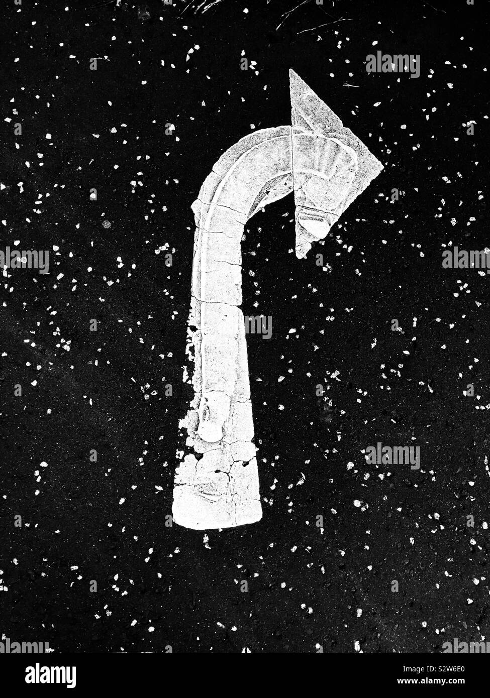 Right arrow on pavement - Smartphone Captured Stock Image