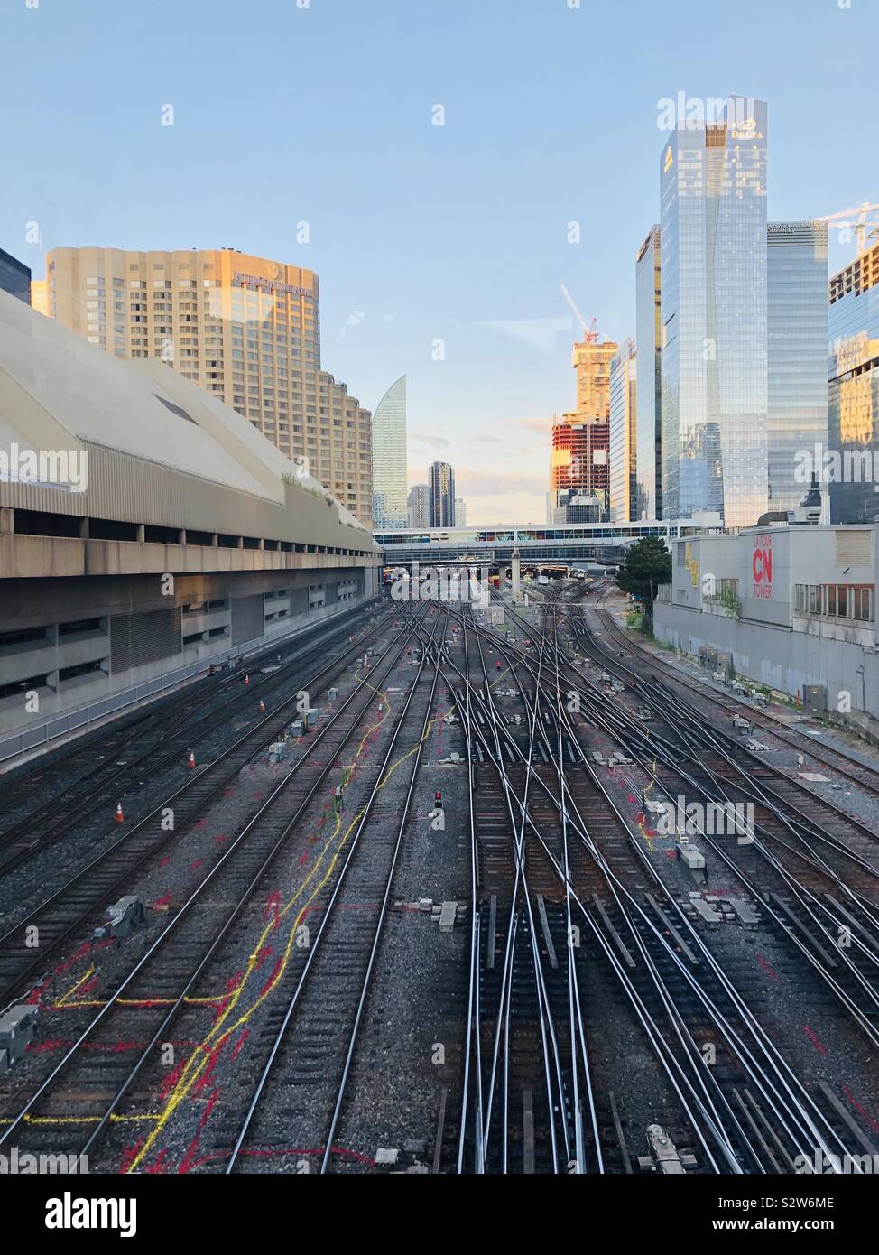 Tracks into Union Station Toronto Stock Photo