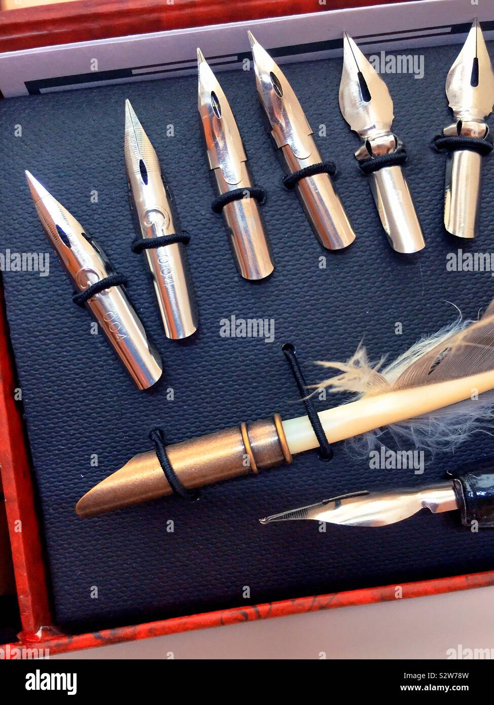 Calligraphy Pen and pen nibs in a set, USA Stock Photo Alamy