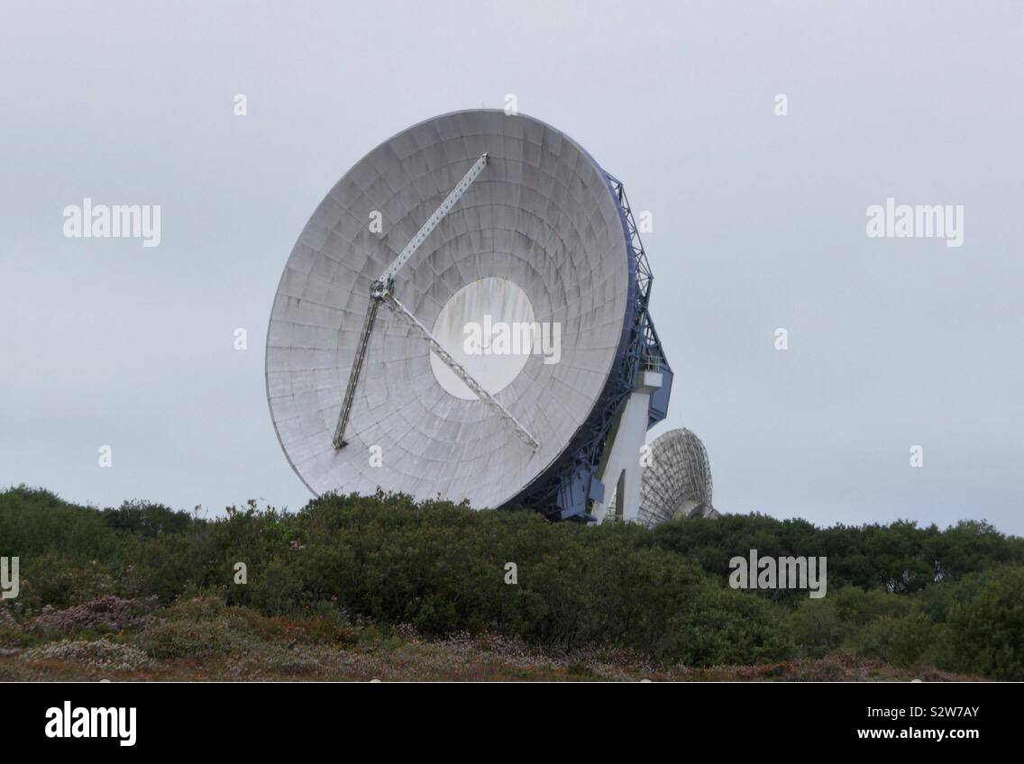 Satellite receiver at Goonhilly Satellite Earth Station, near Helston on the Lizard peninsula