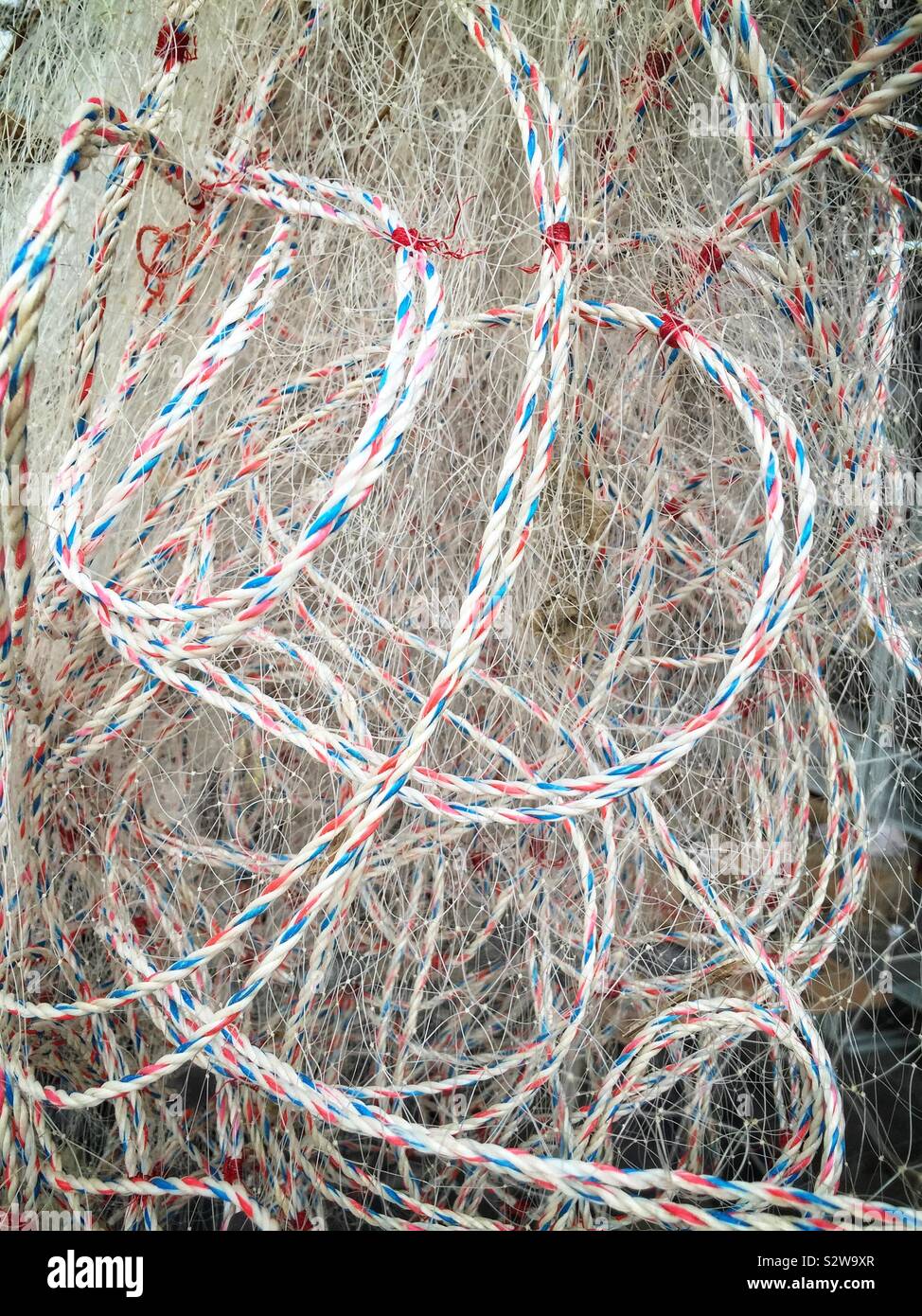 Fishing net for sale, Teluk Senangin Beach, near Lumut, Perak, Malaysia - Smartphone Captured Stock Image