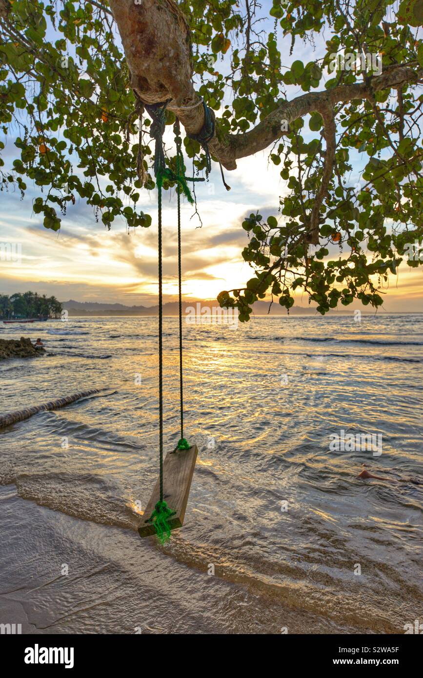 Swing at the beach Stock Photo Alamy