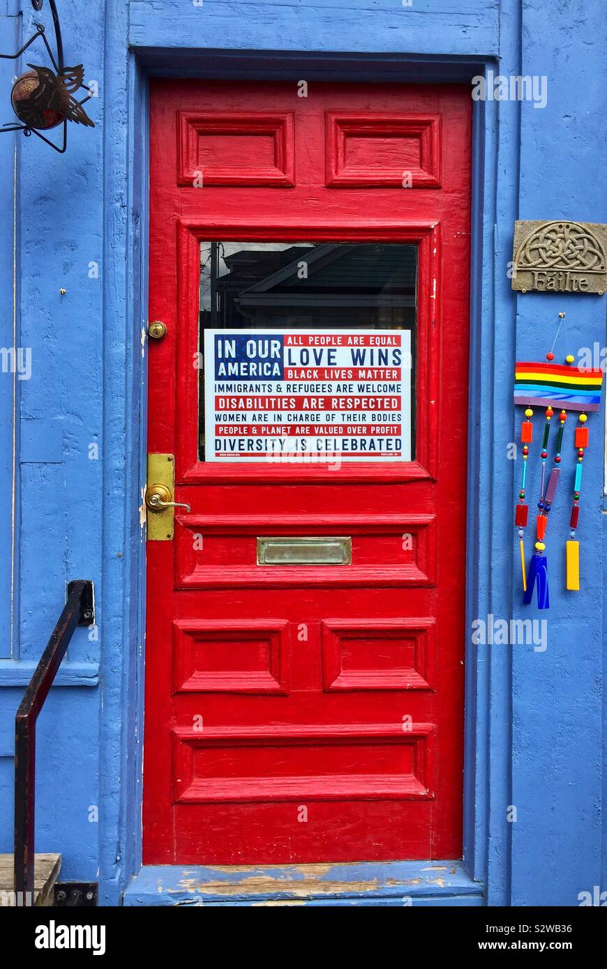 Shopfront, Eastport, Maine. August 2019. Stock Photo