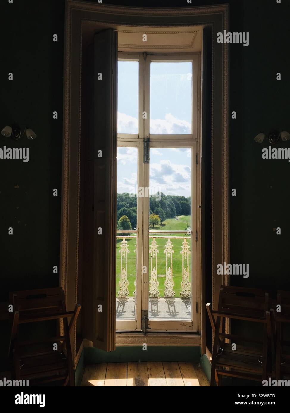 Window Beckenham place park mansion Aug 2019 summer - Smartphone Captured Stock Image