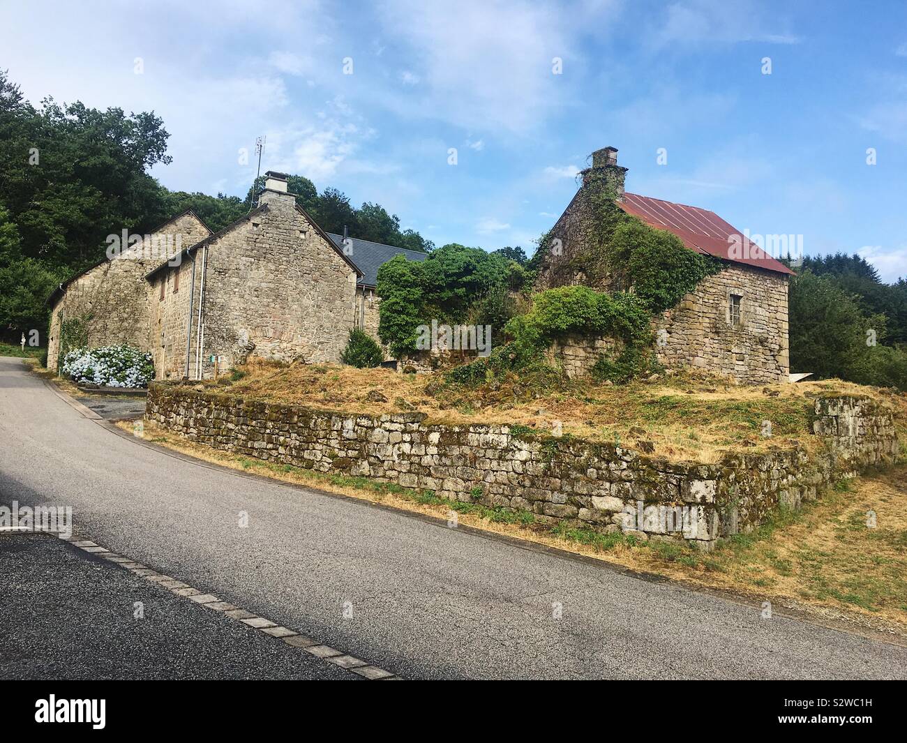 Country houses in a rural France village. Stock Photo