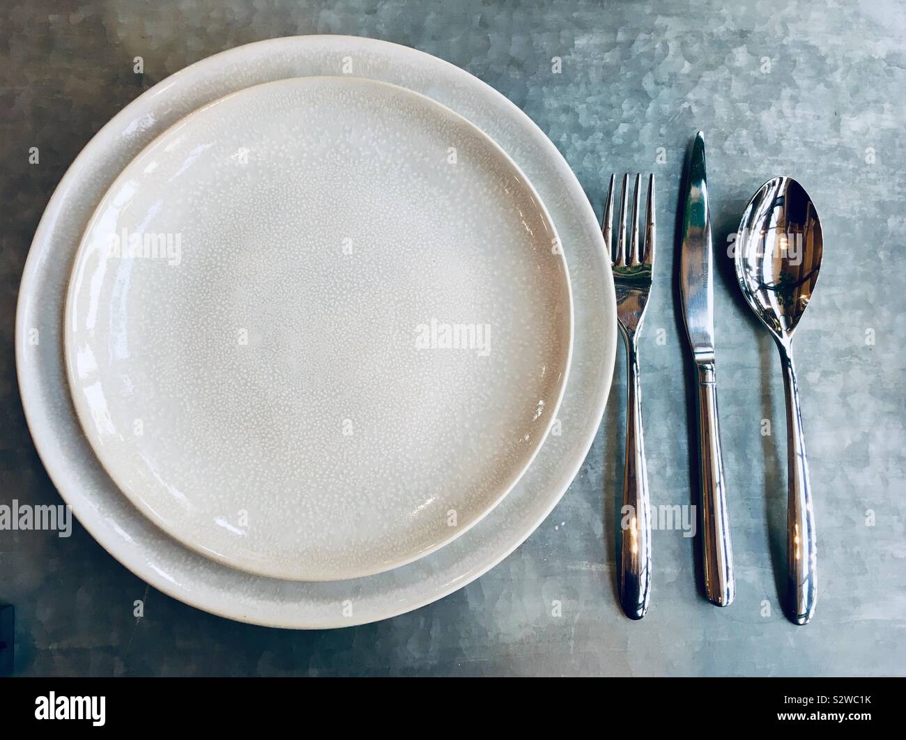 Place setting at a dinner table - Smartphone Captured Stock Image