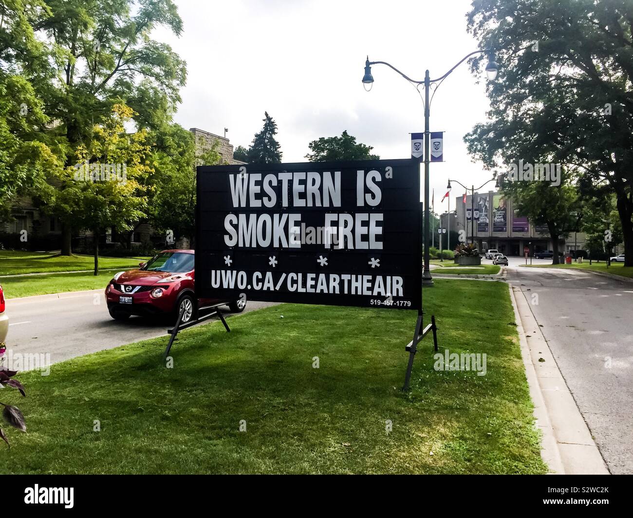 Smoke free university campus, Canada - Smartphone Captured Stock Image